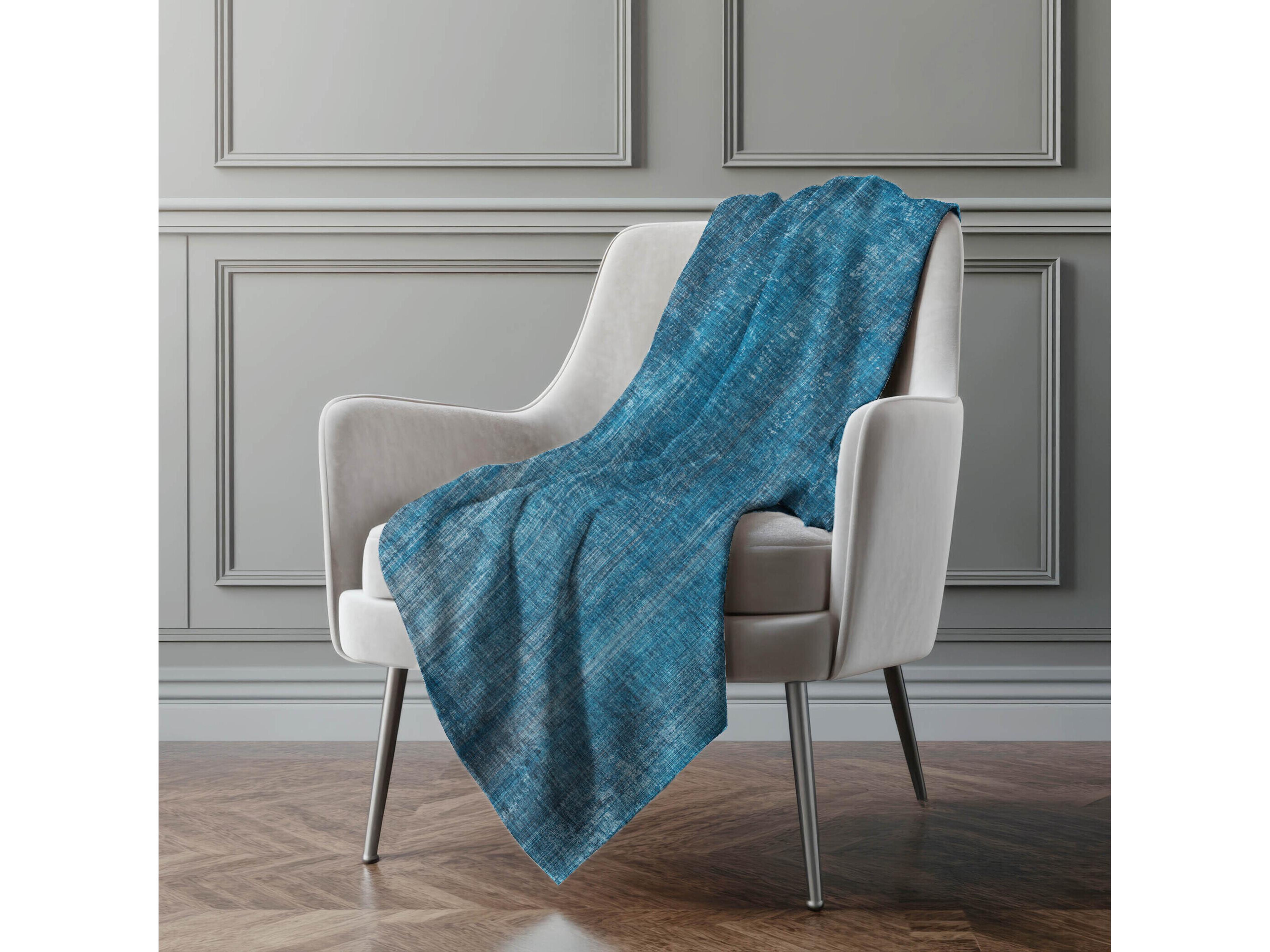 Dalyn Sherpa Blue Polyester Throw