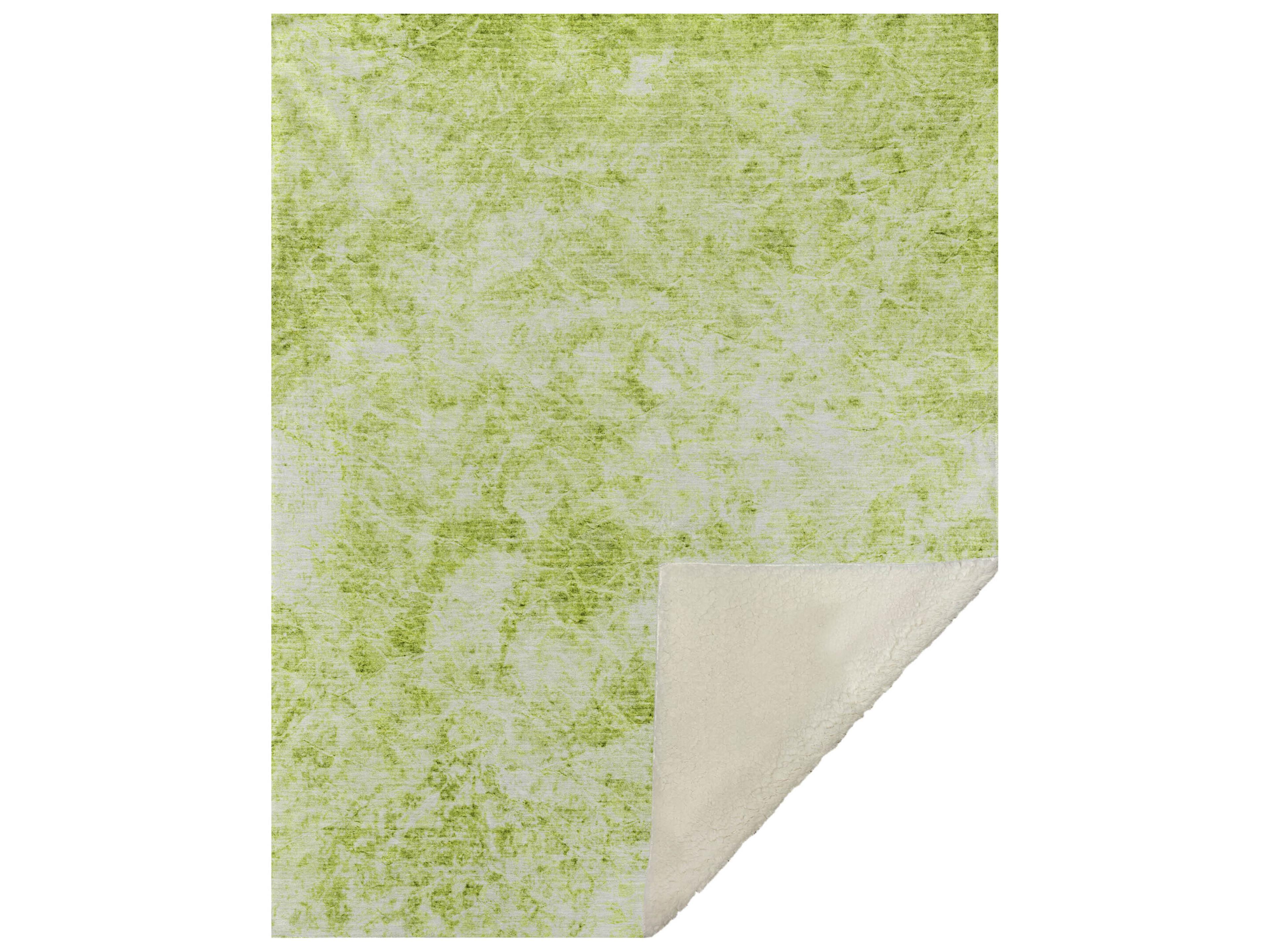 Sherpa Green Polyester Throw