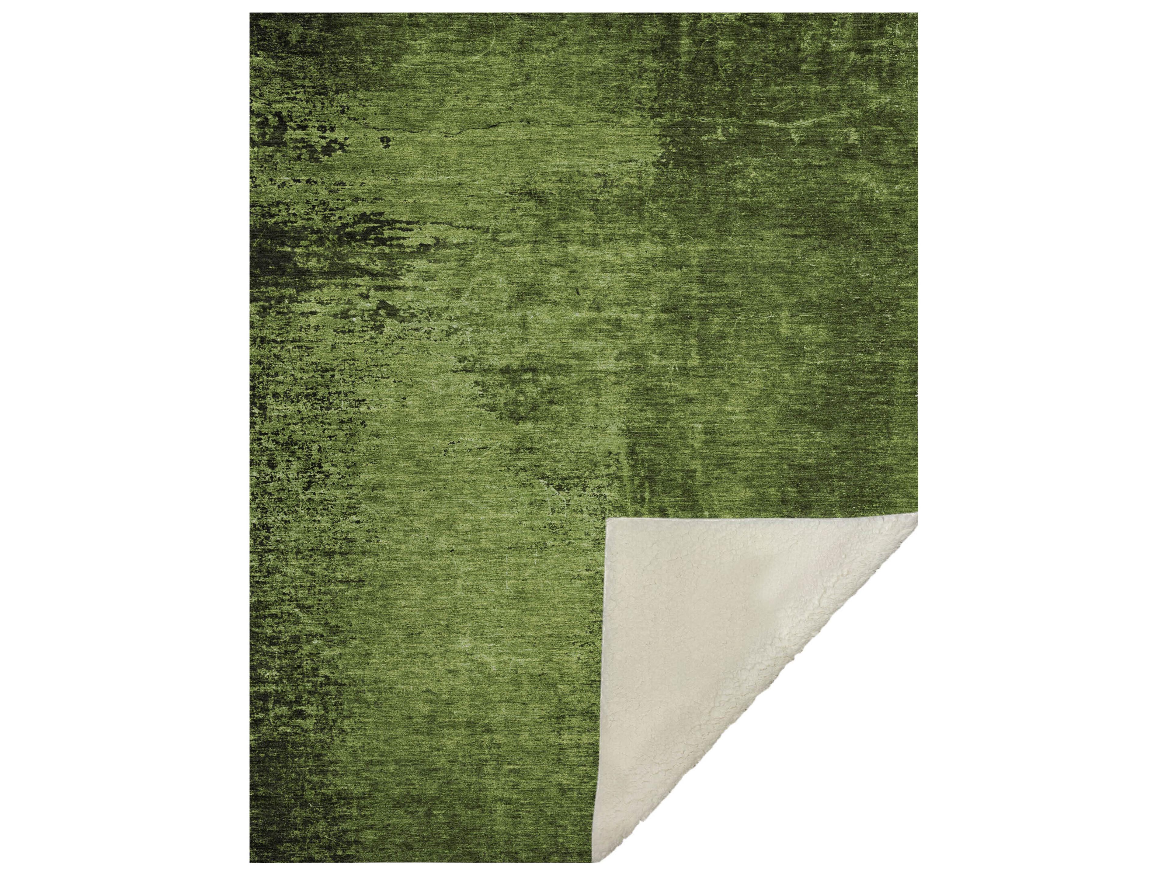 Dalyn Sherpa Green Polyester Throw