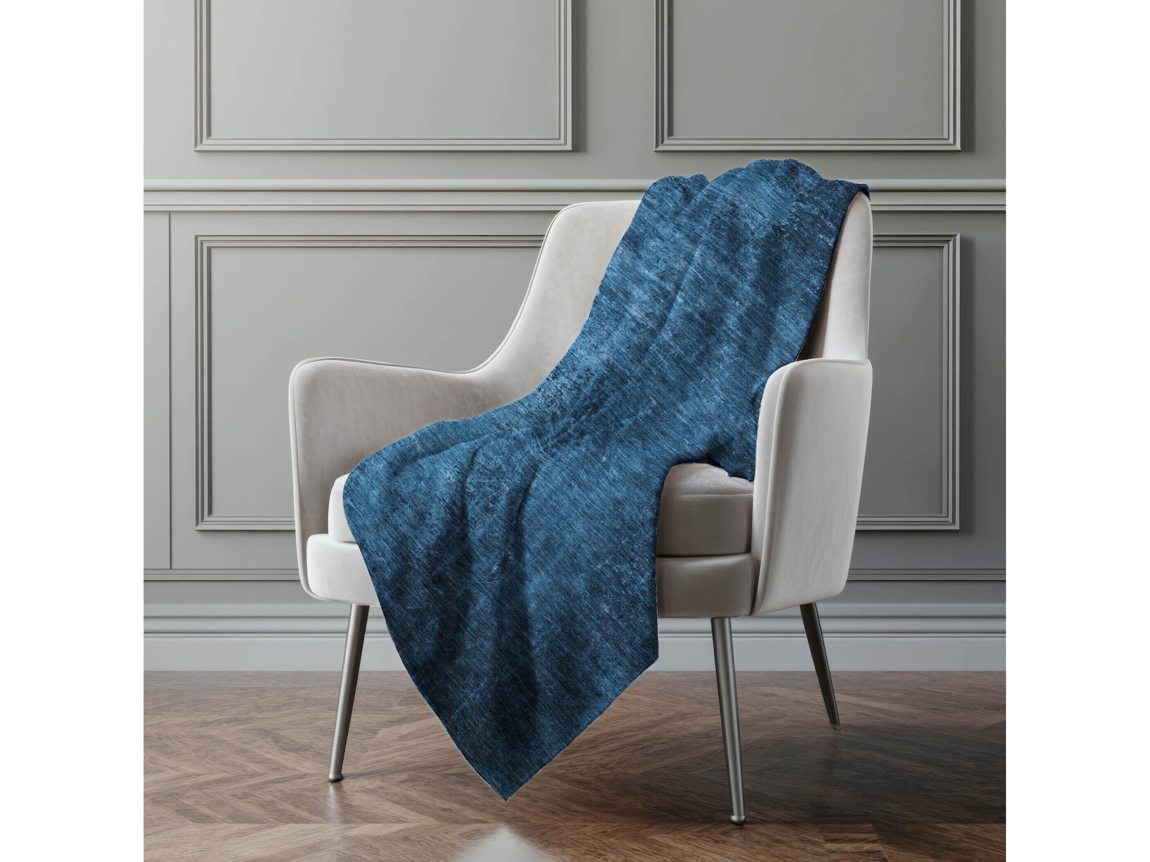 Dalyn Sherpa Blue Polyester Throw