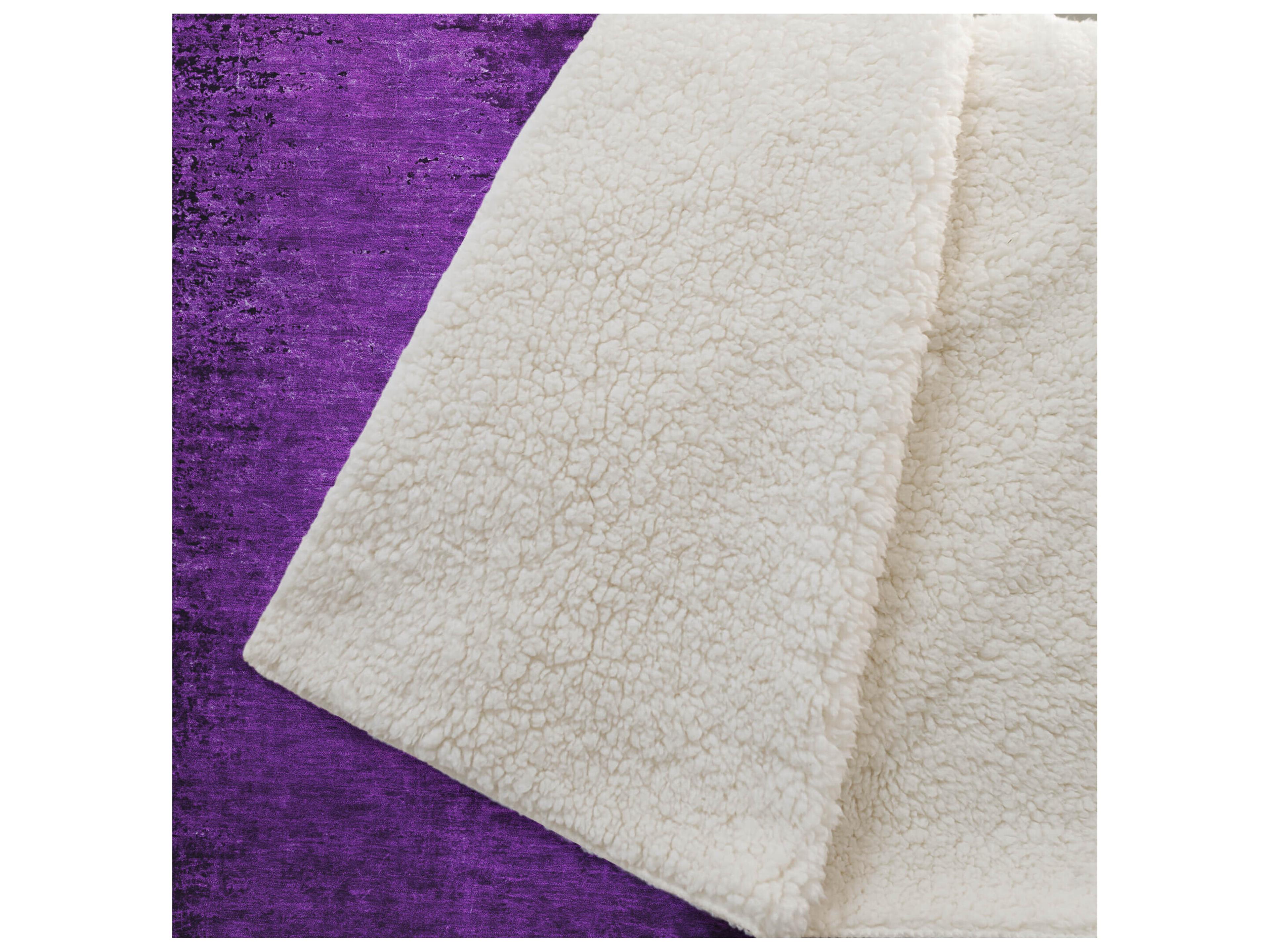 Dalyn Sherpa Purple Polyester Throw