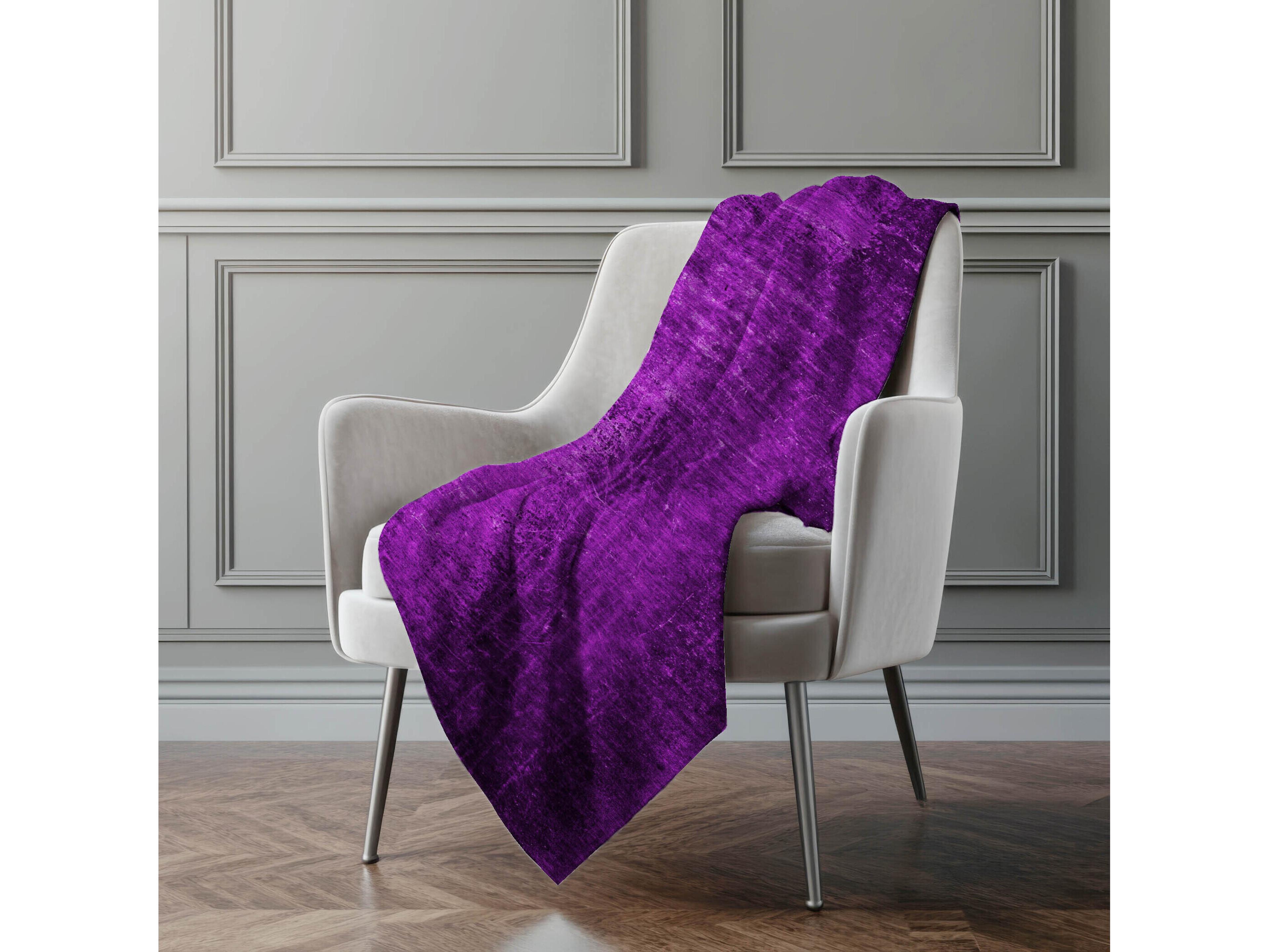 Dalyn Sherpa Purple Polyester Throw
