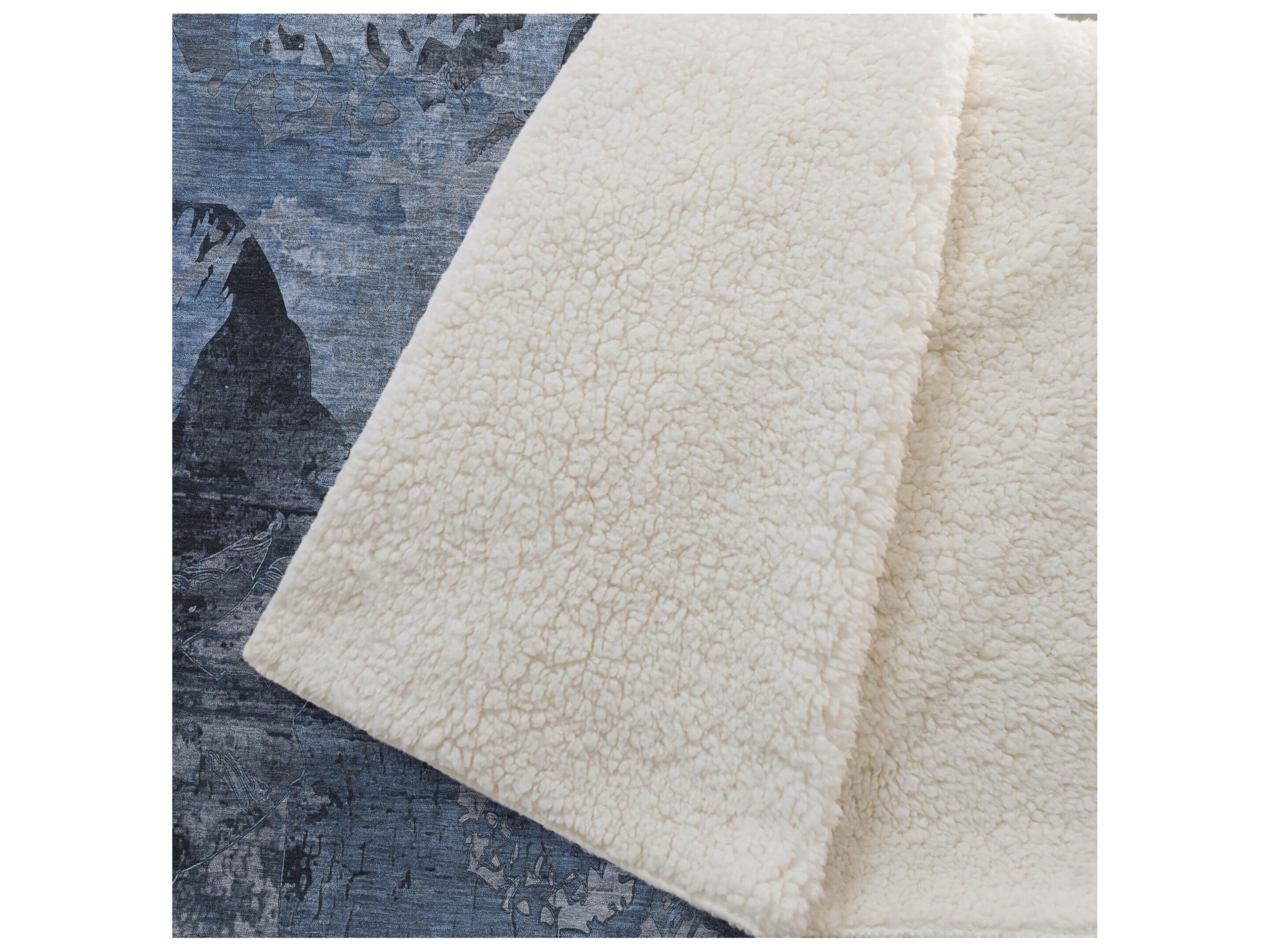 Dalyn Sherpa Blue Polyester Throw