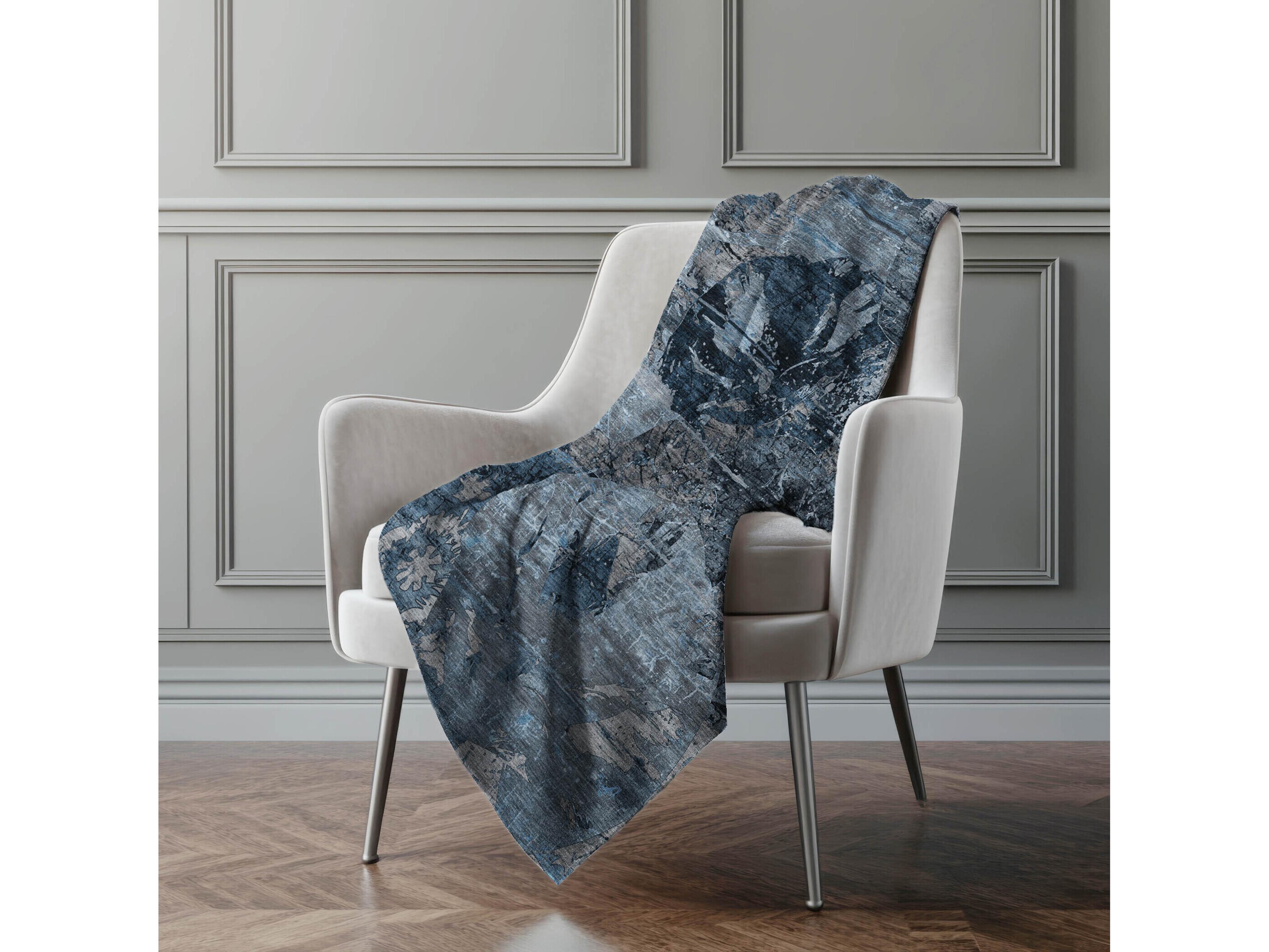 Dalyn Sherpa Blue Polyester Throw