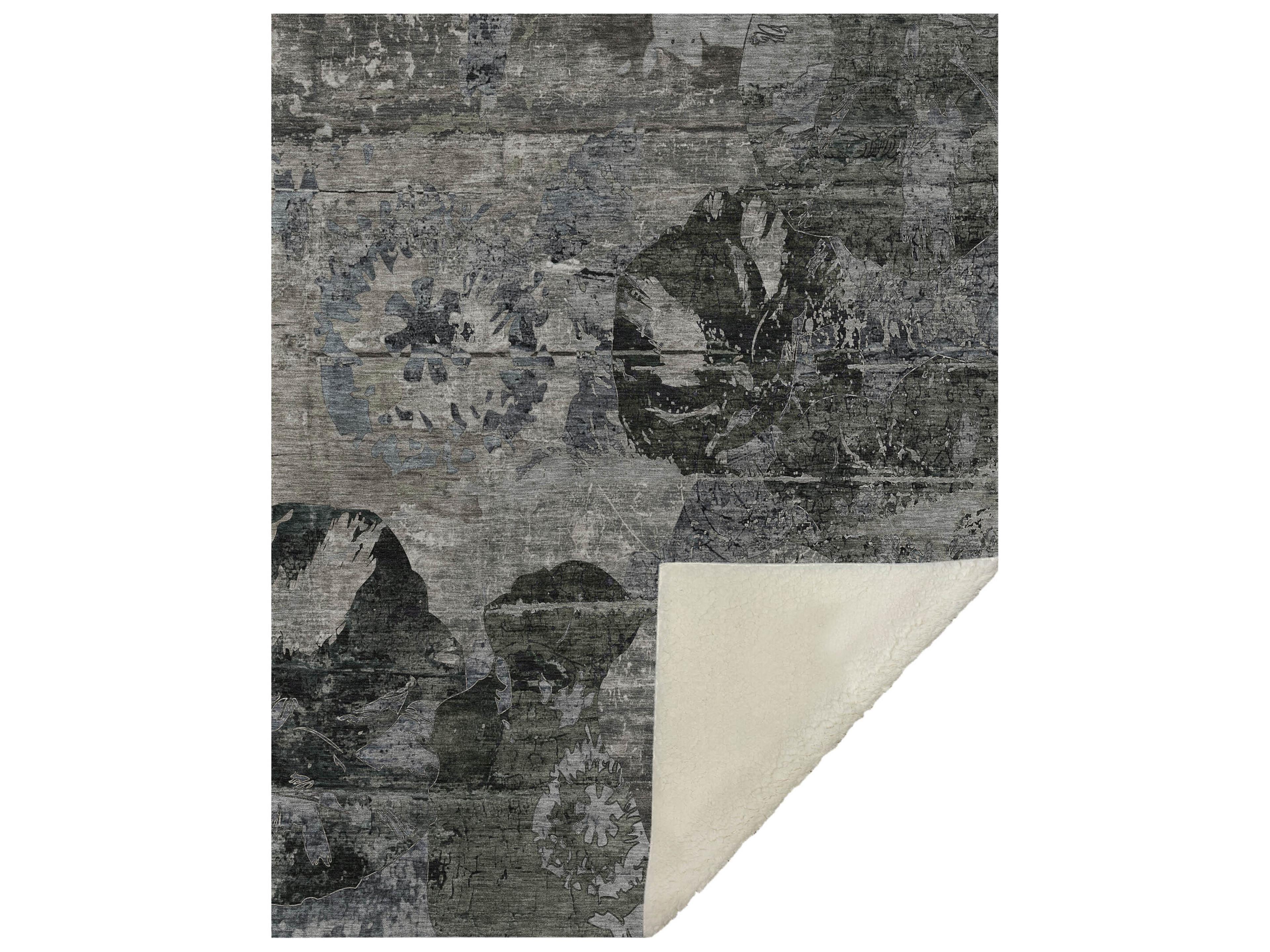 Sherpa Gray Polyester Throw