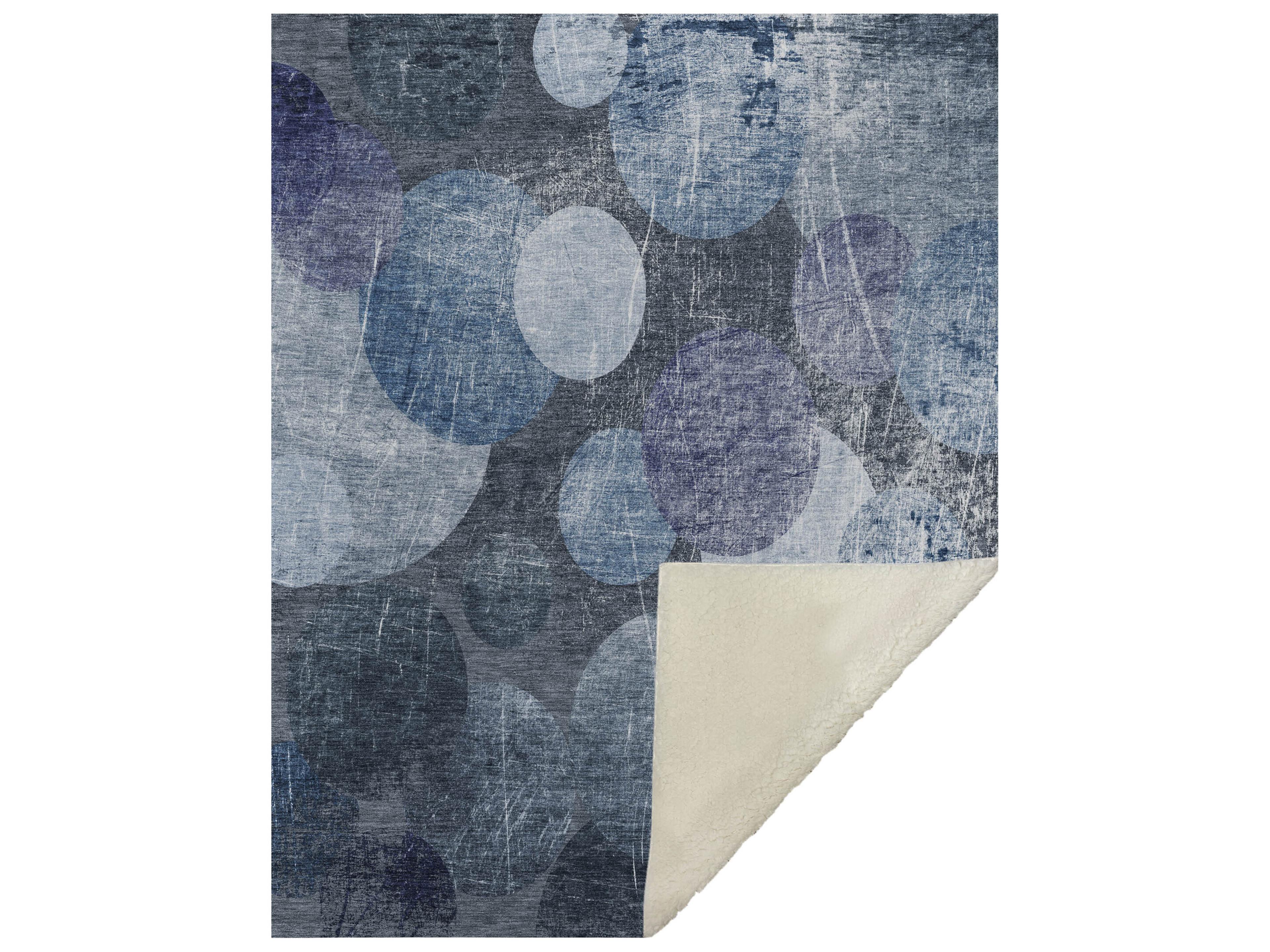 Sherpa Blue Polyester Throw