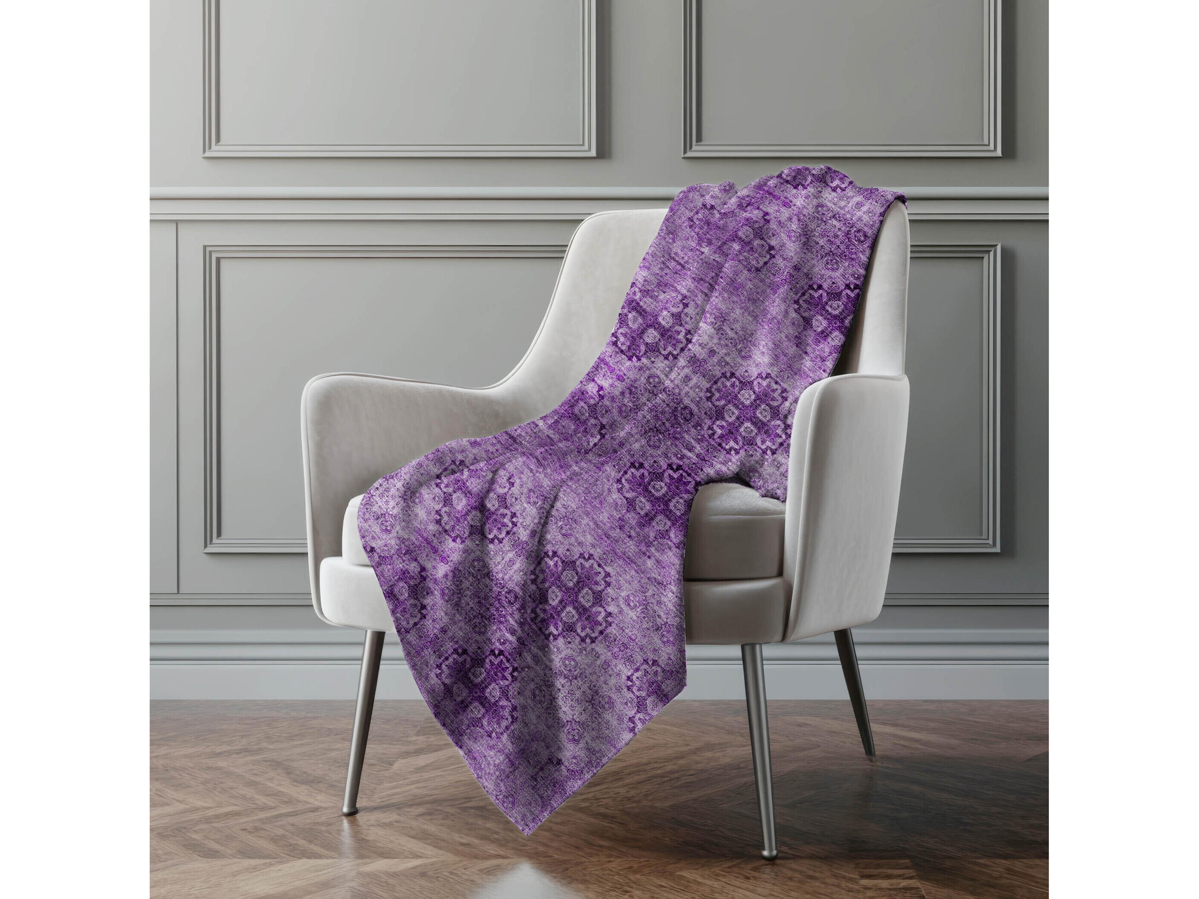 Dalyn Sherpa Purple Polyester Throw
