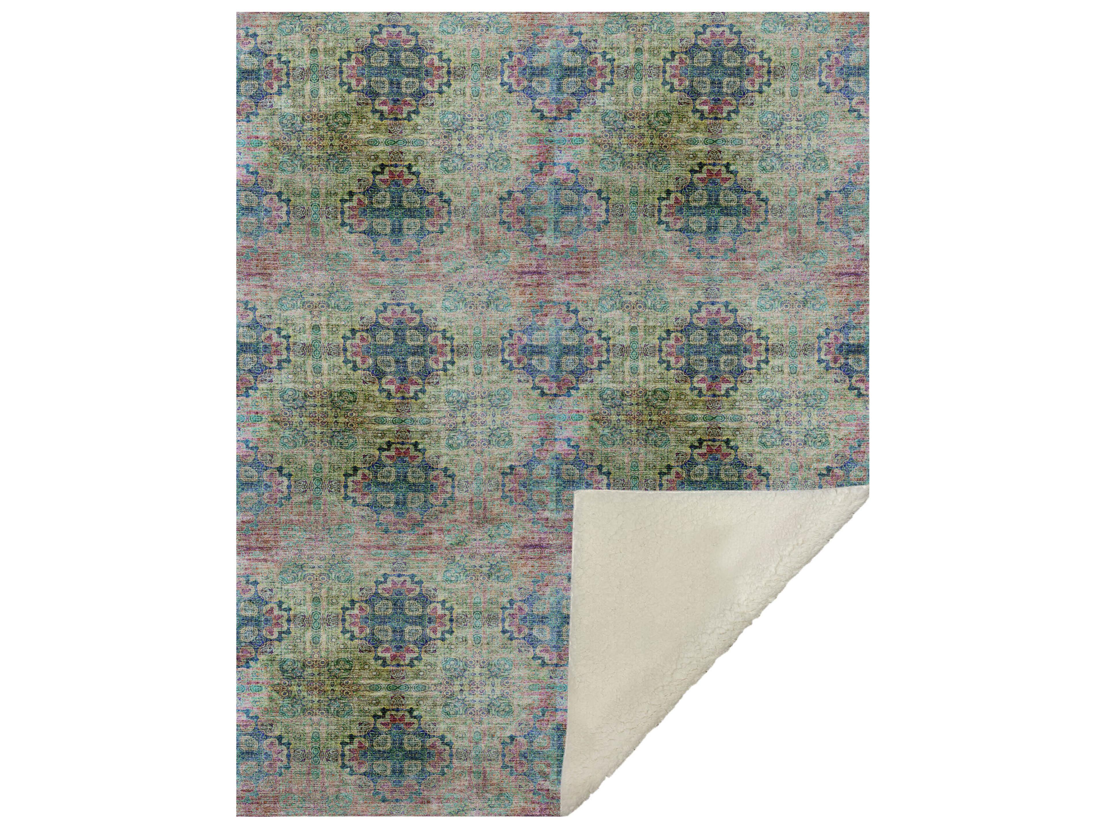 Sherpa Green Polyester Throw