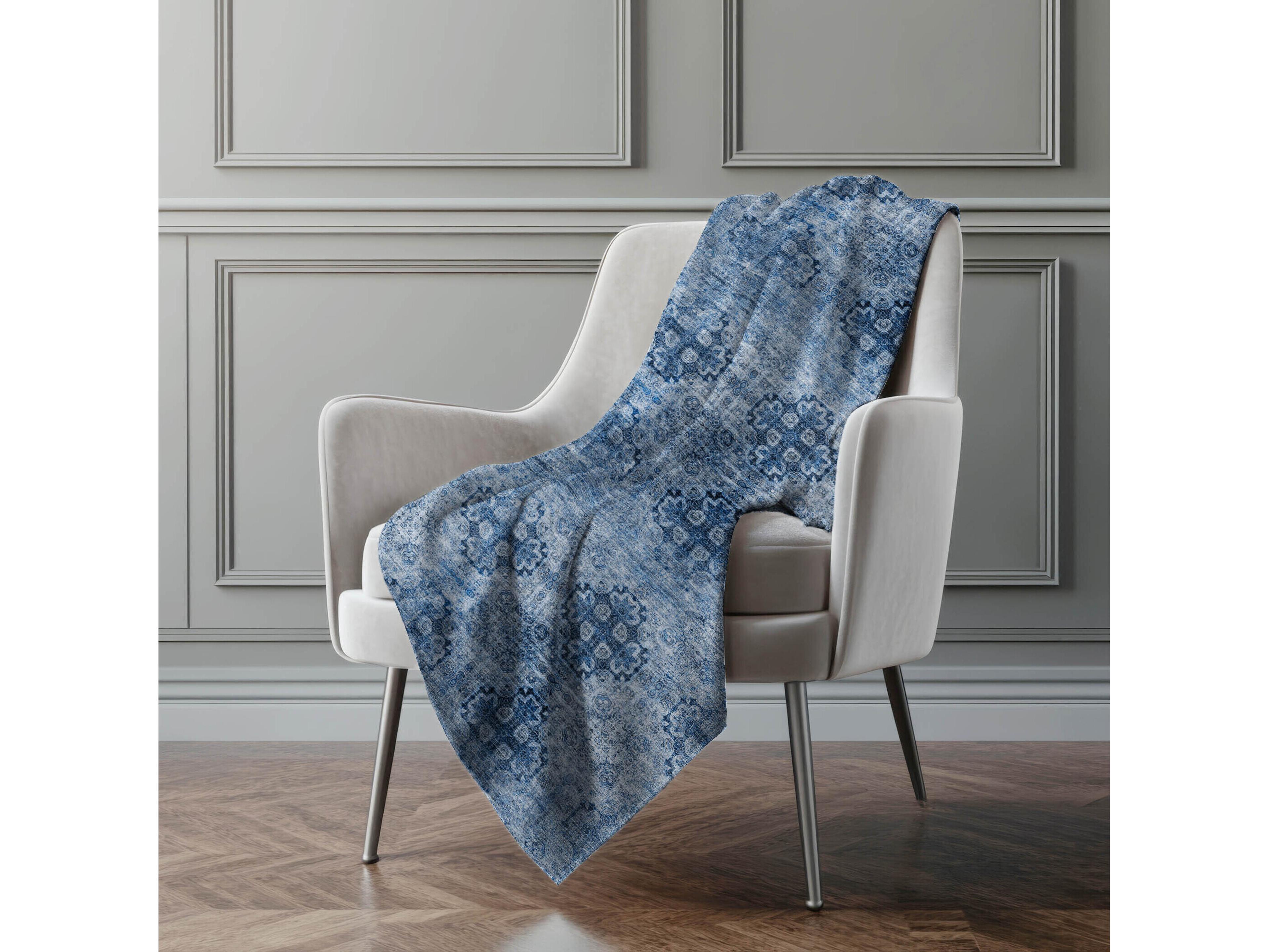 Dalyn Sherpa Blue Polyester Throw