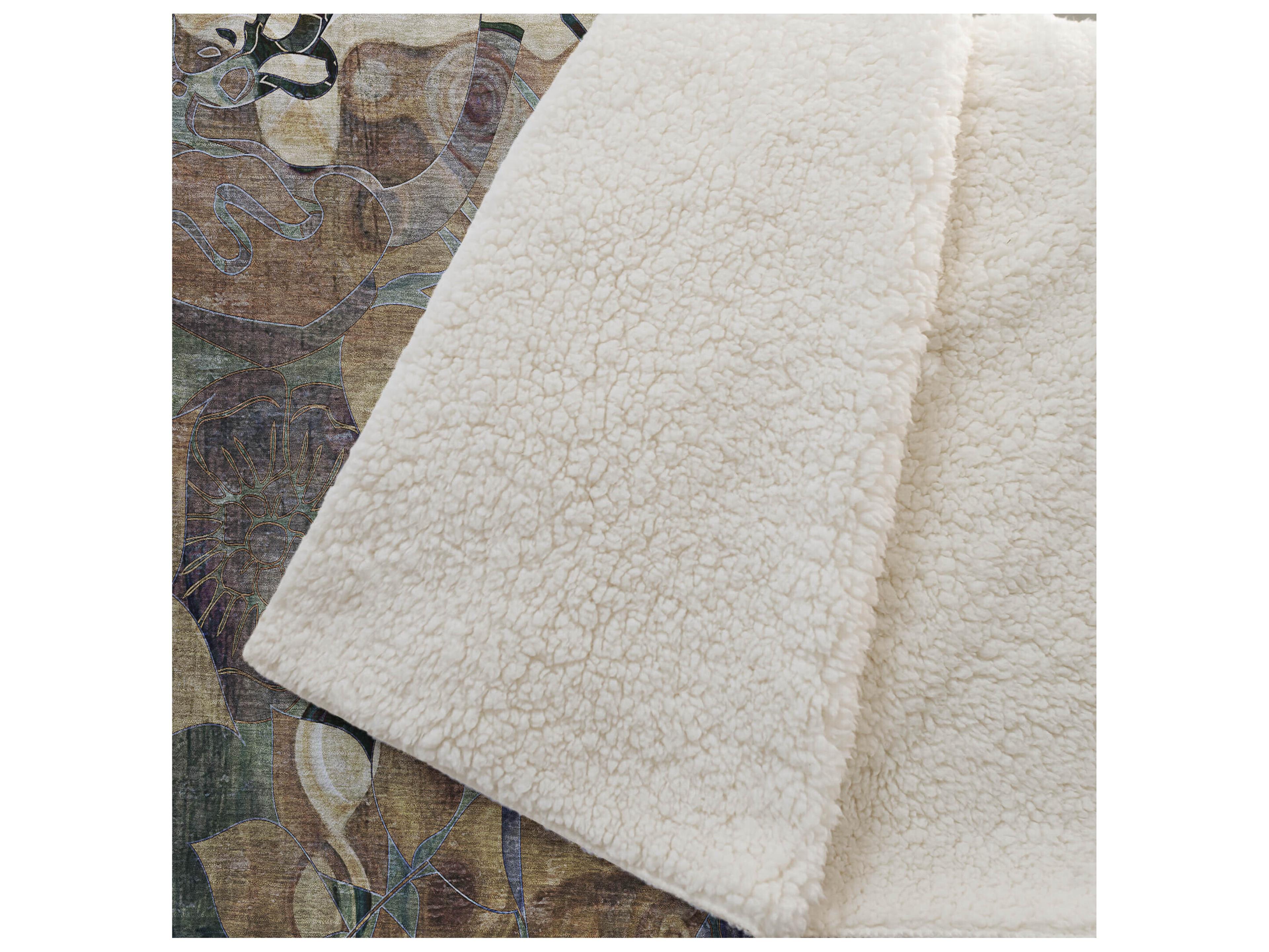 Dalyn Sherpa Brown Polyester Throw
