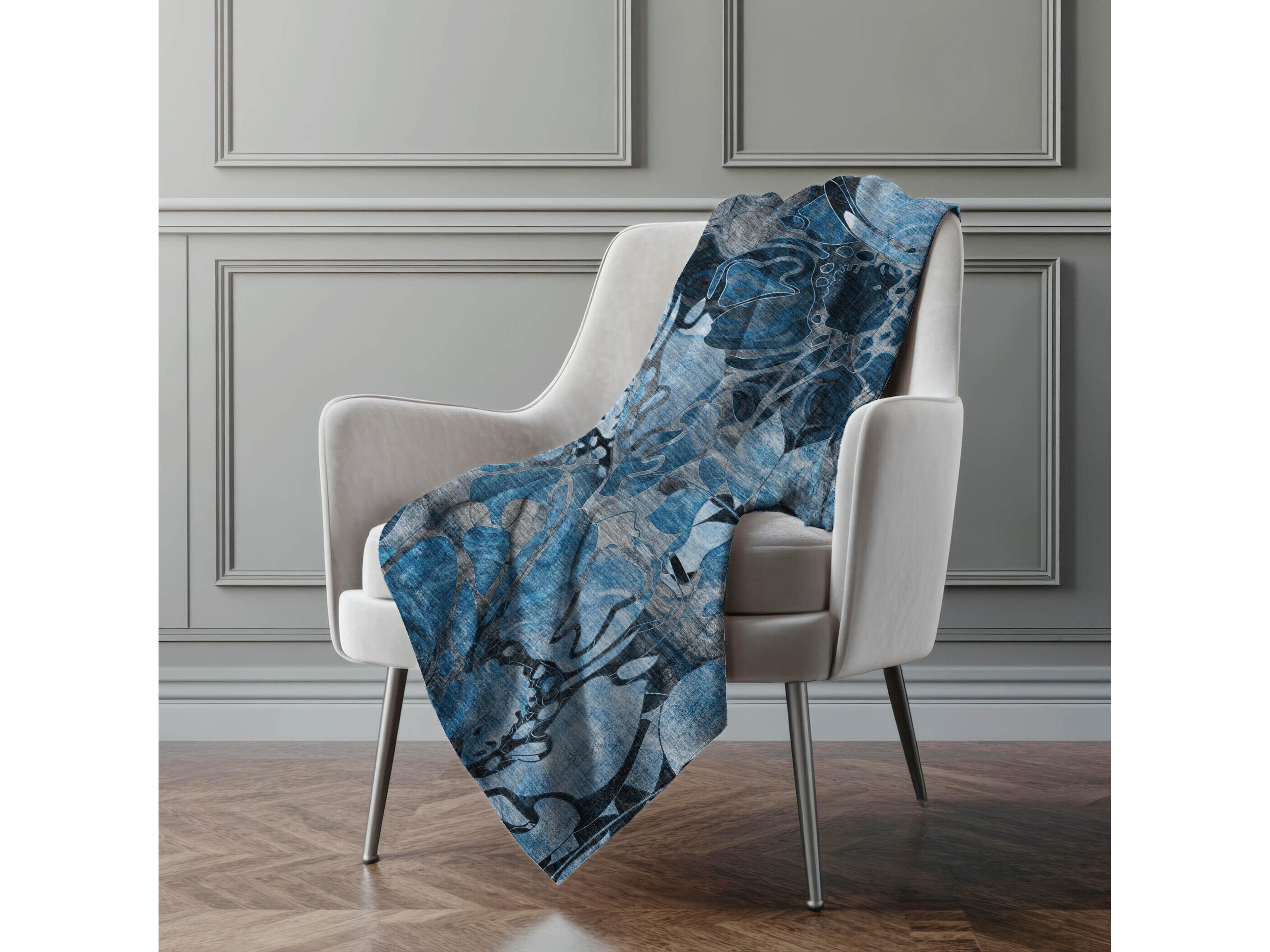 Dalyn Sherpa Blue Polyester Throw