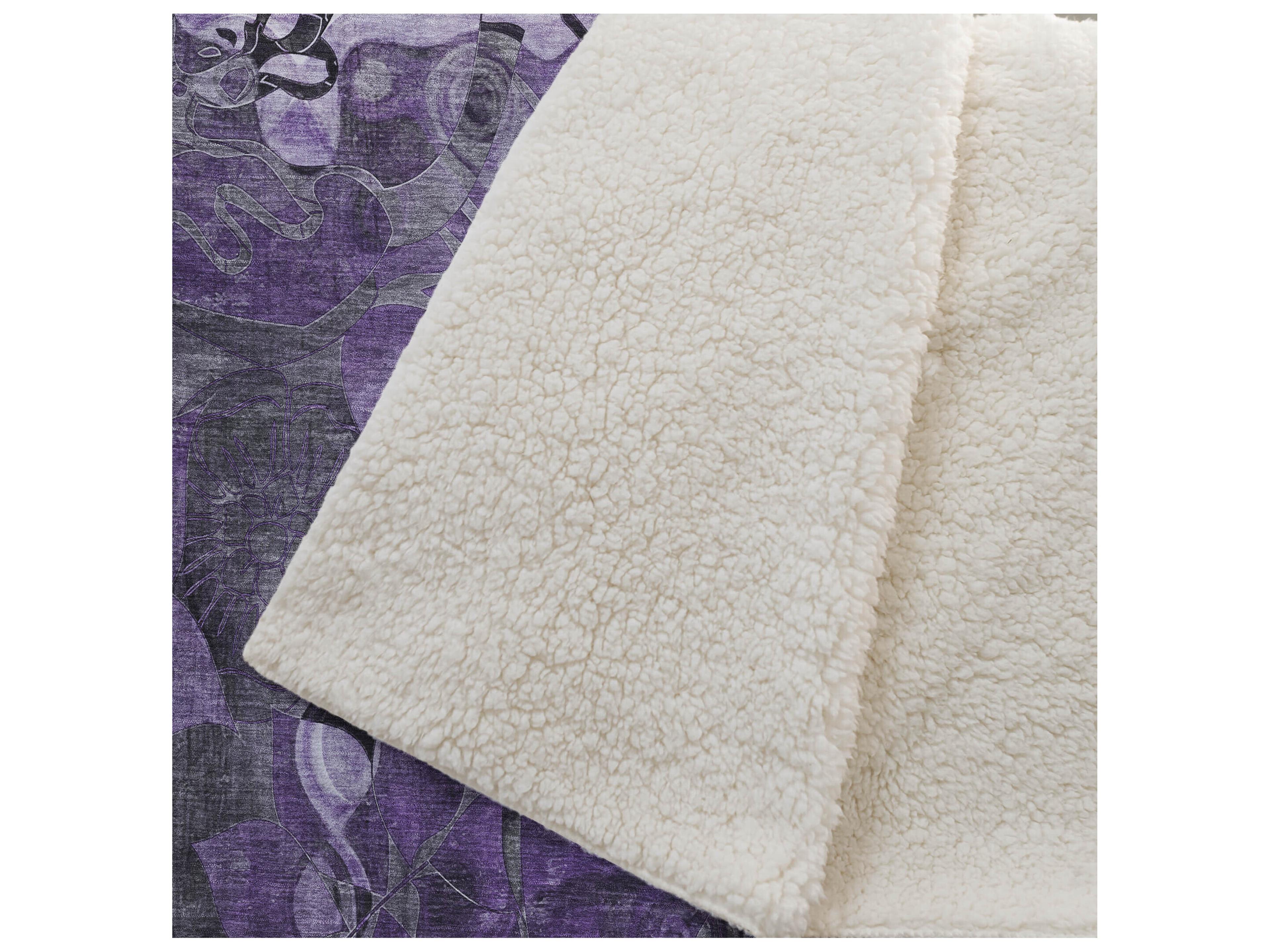 Dalyn Sherpa Purple Polyester Throw