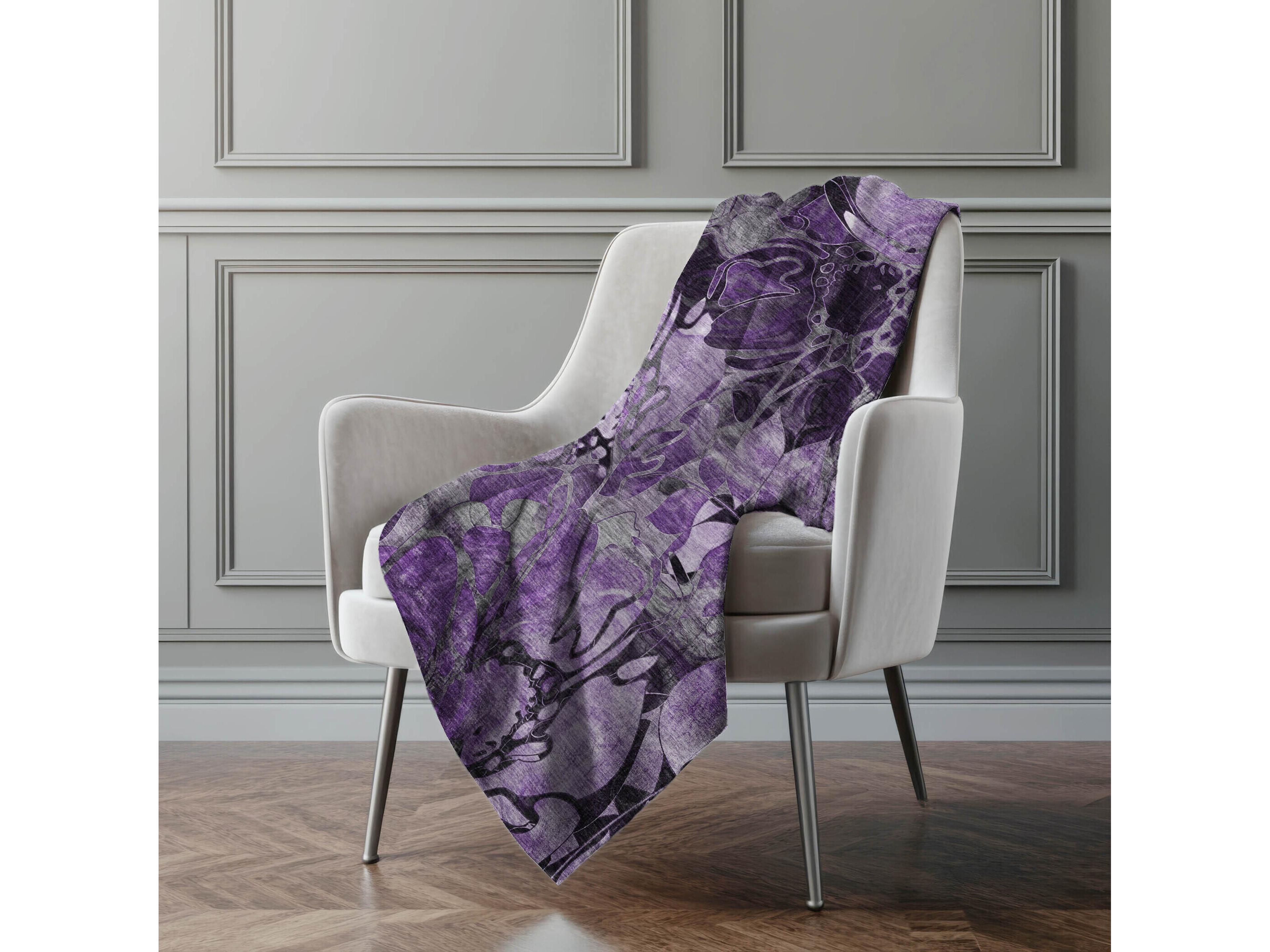 Dalyn Sherpa Purple Polyester Throw
