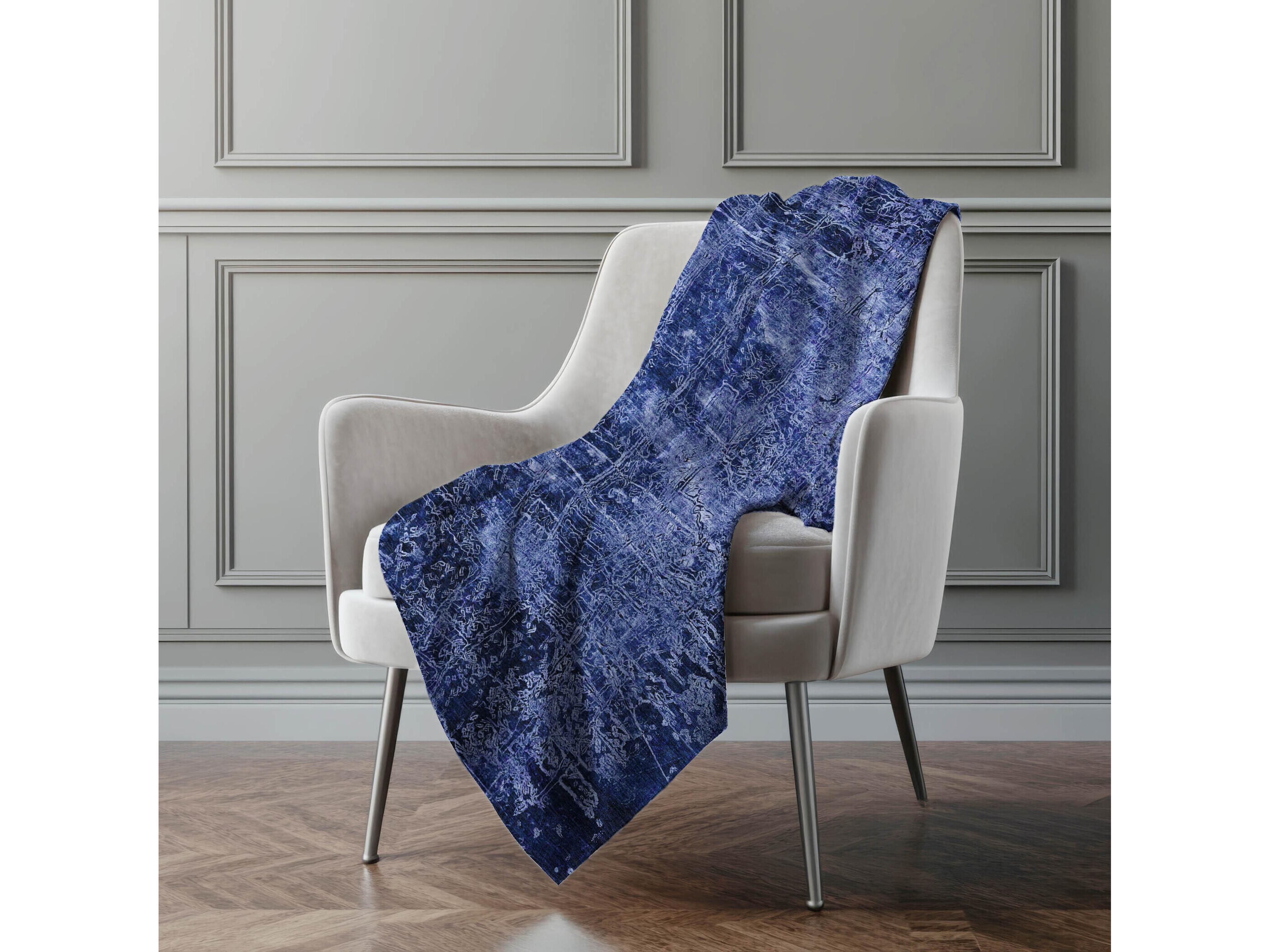 Dalyn Sherpa Blue Polyester Throw