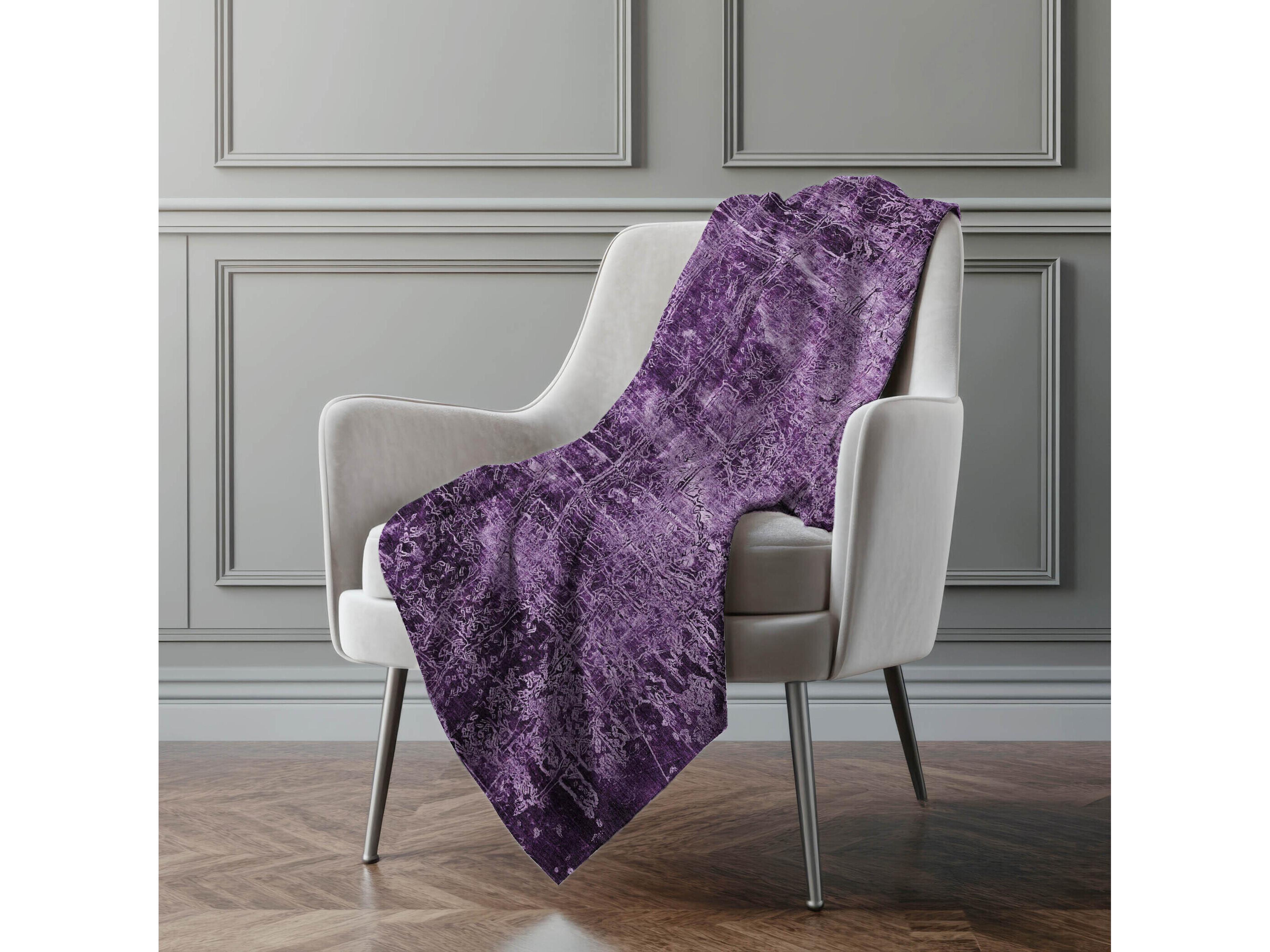 Dalyn Sherpa Purple Polyester Throw