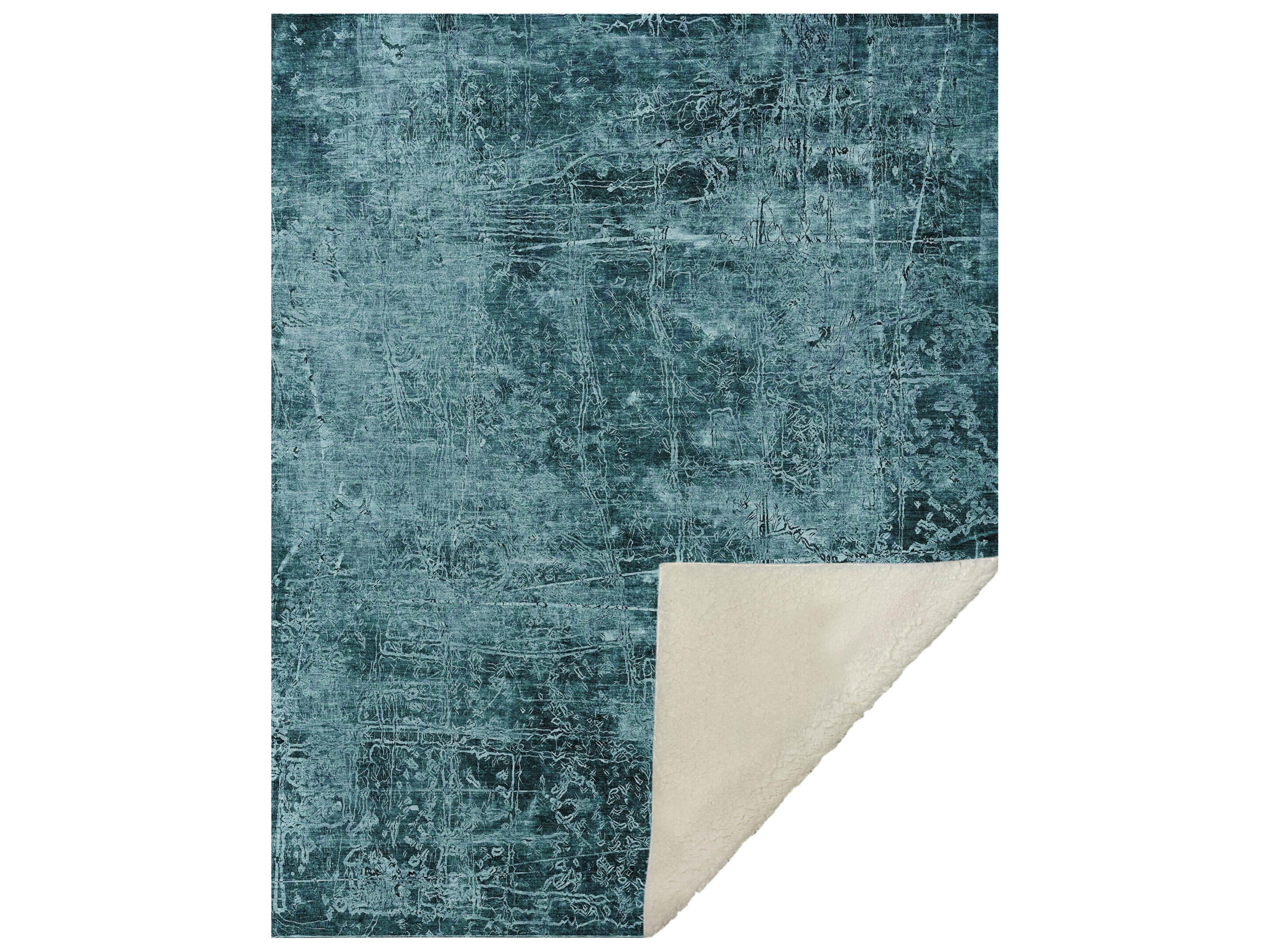 Dalyn Sherpa Teal Polyester Throw