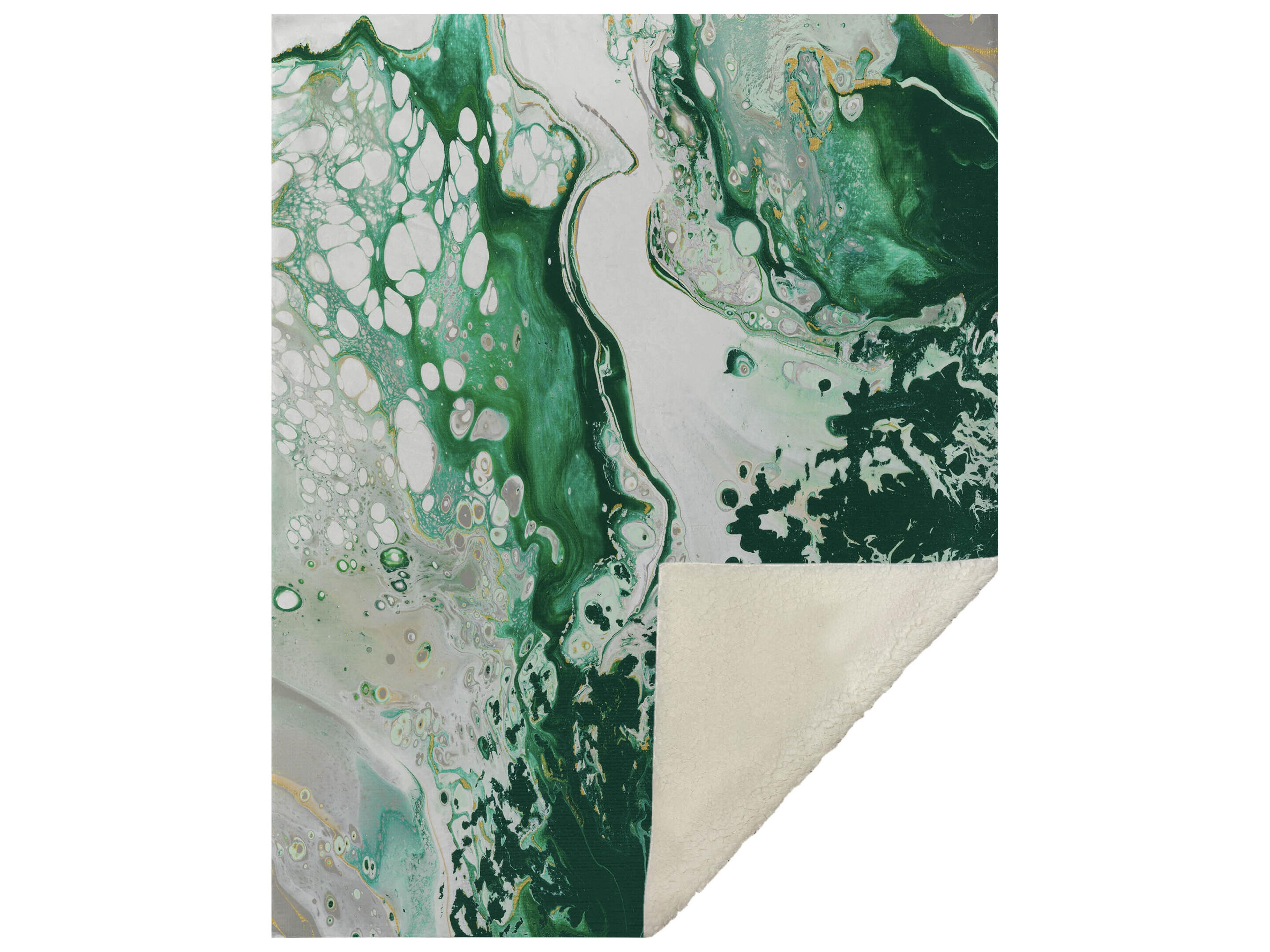 Sherpa Green Polyester Throw