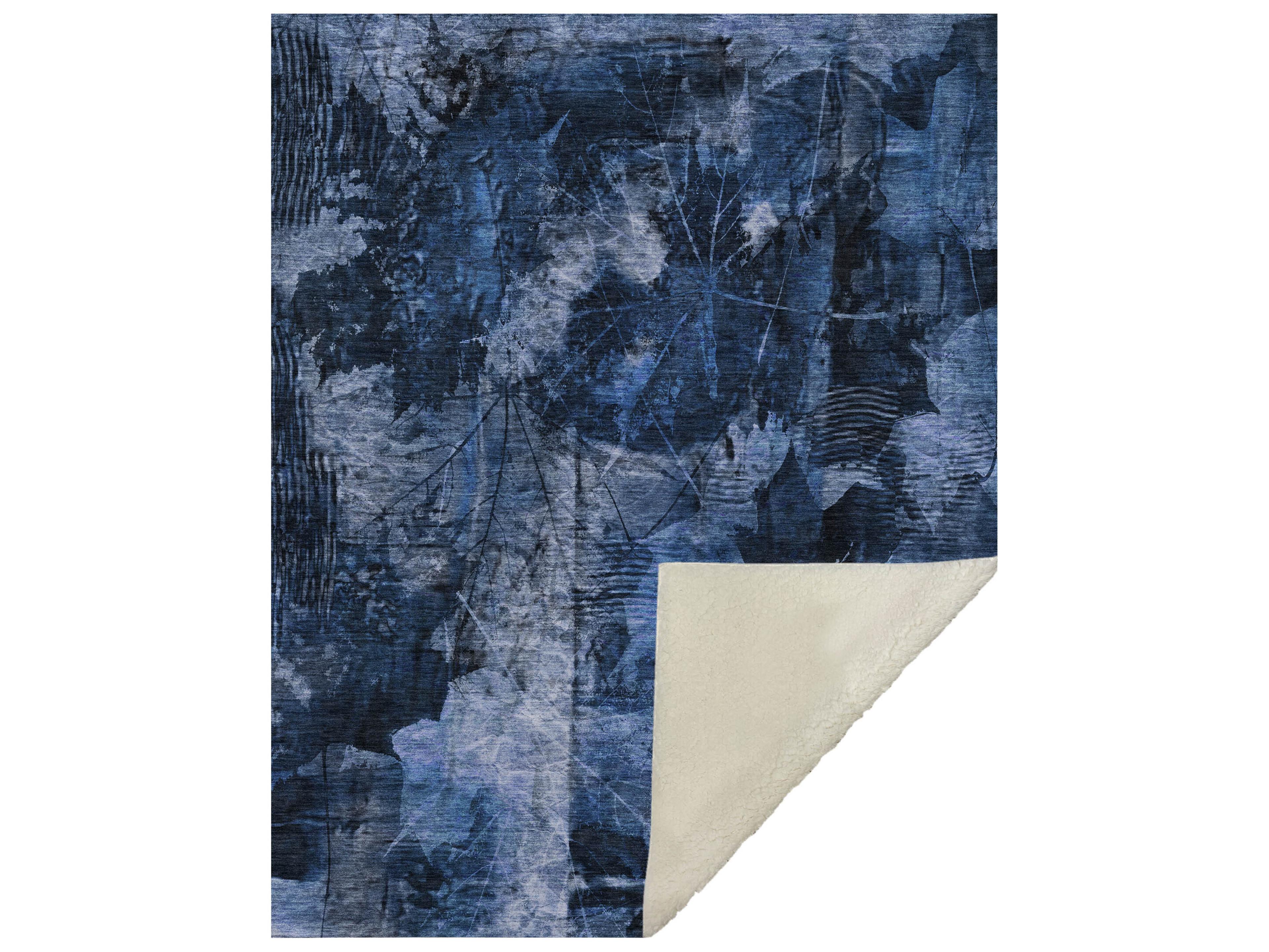 Sherpa Blue Polyester Throw