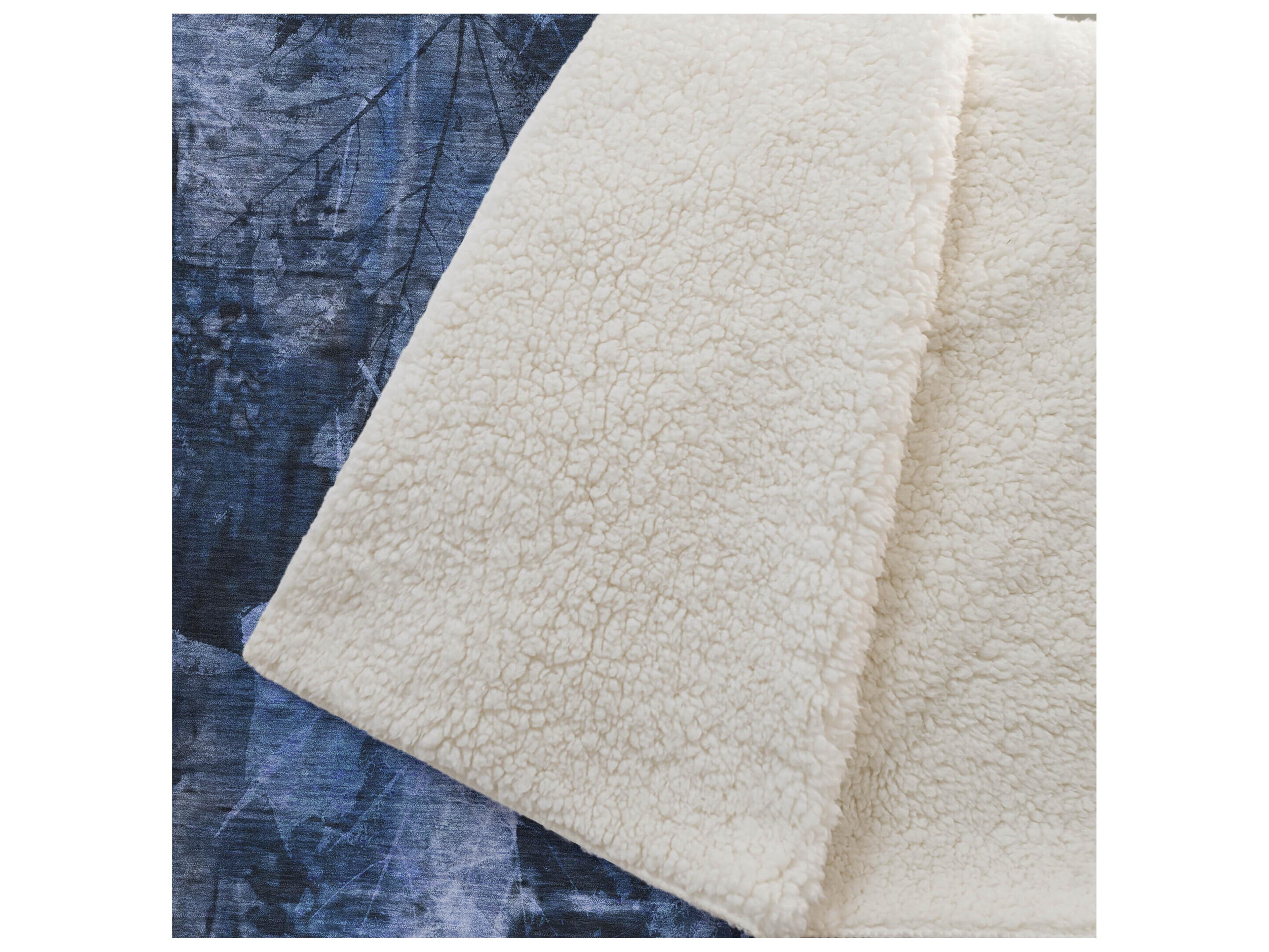 Dalyn Sherpa Blue Polyester Throw