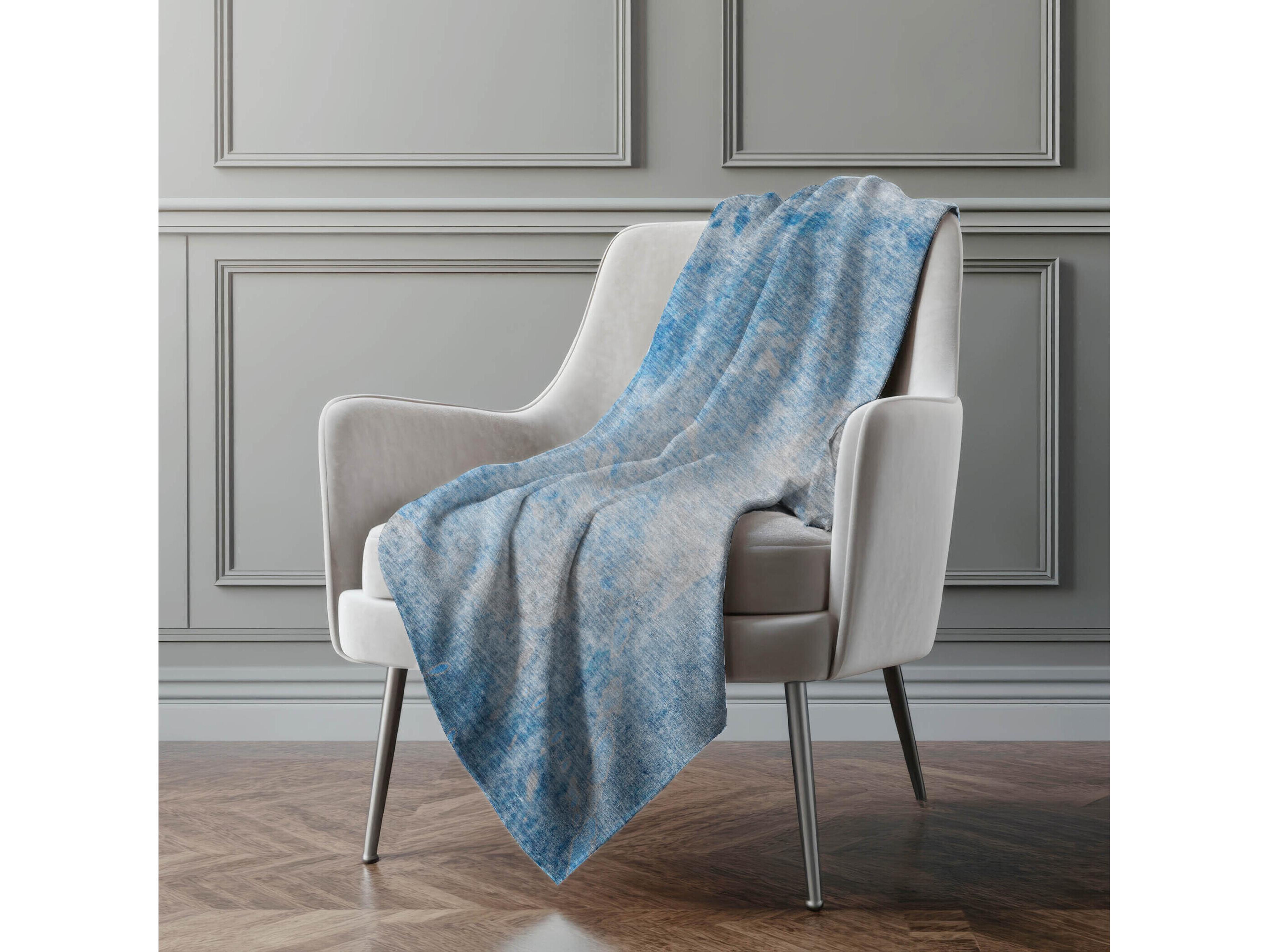 Dalyn Sherpa Blue Polyester Throw