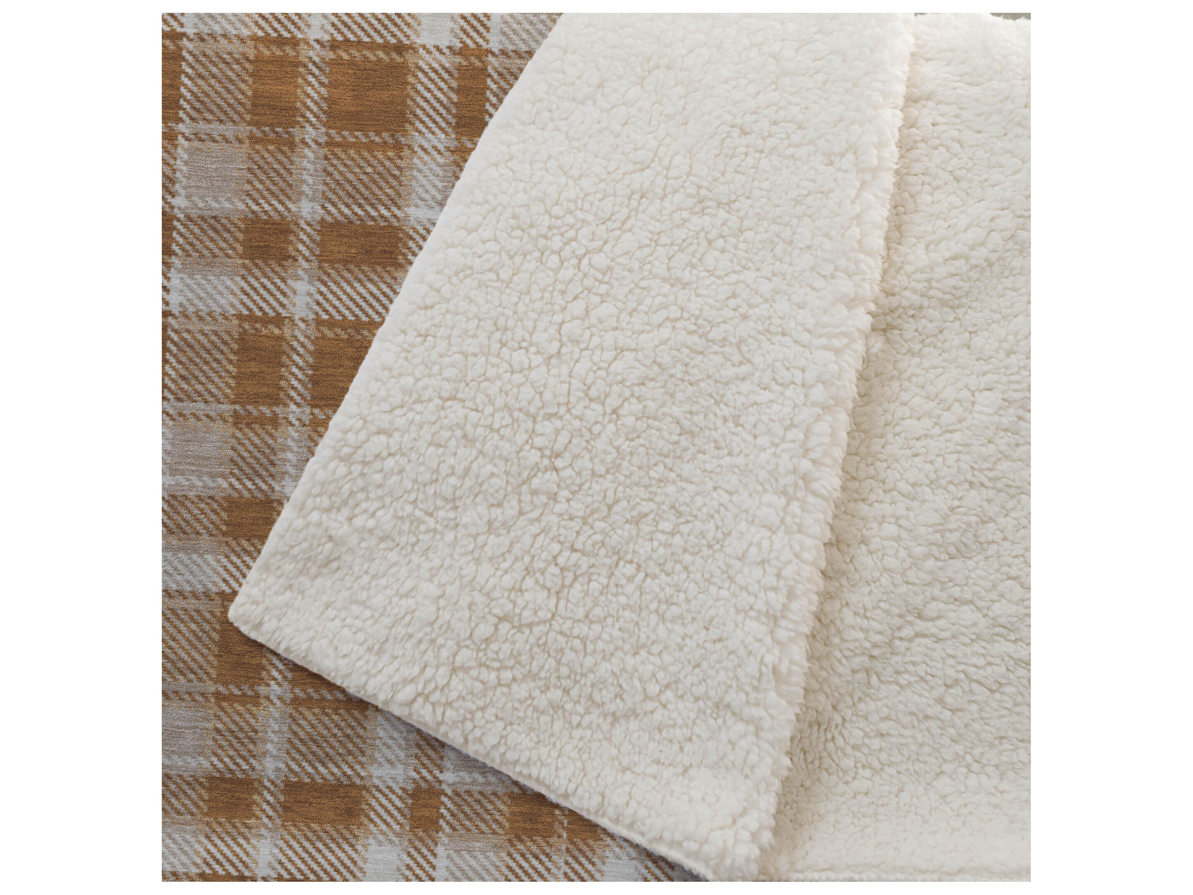 Dalyn Sherpa Orange Polyester Throw