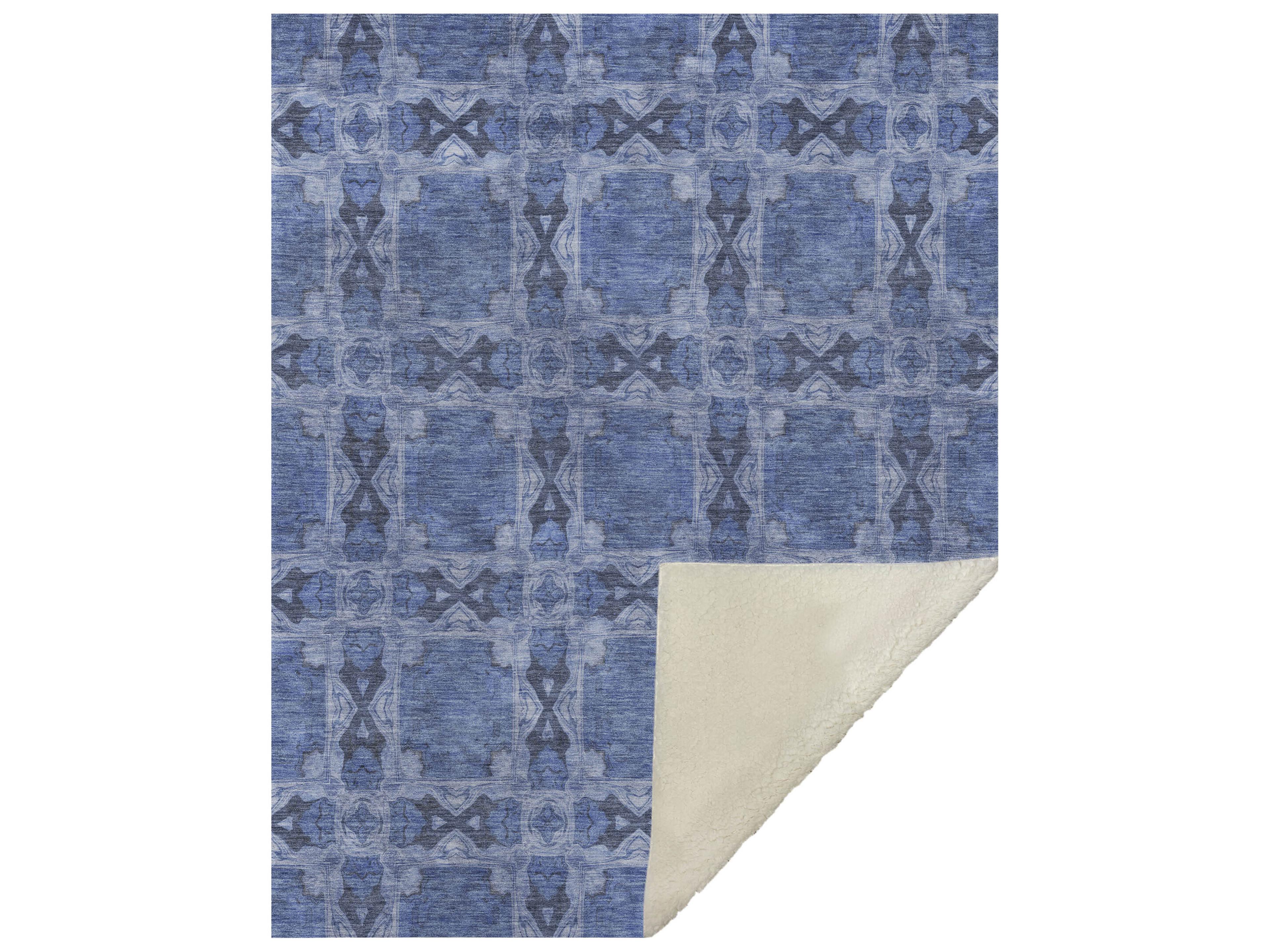 Dalyn Sherpa Blue Polyester Throw