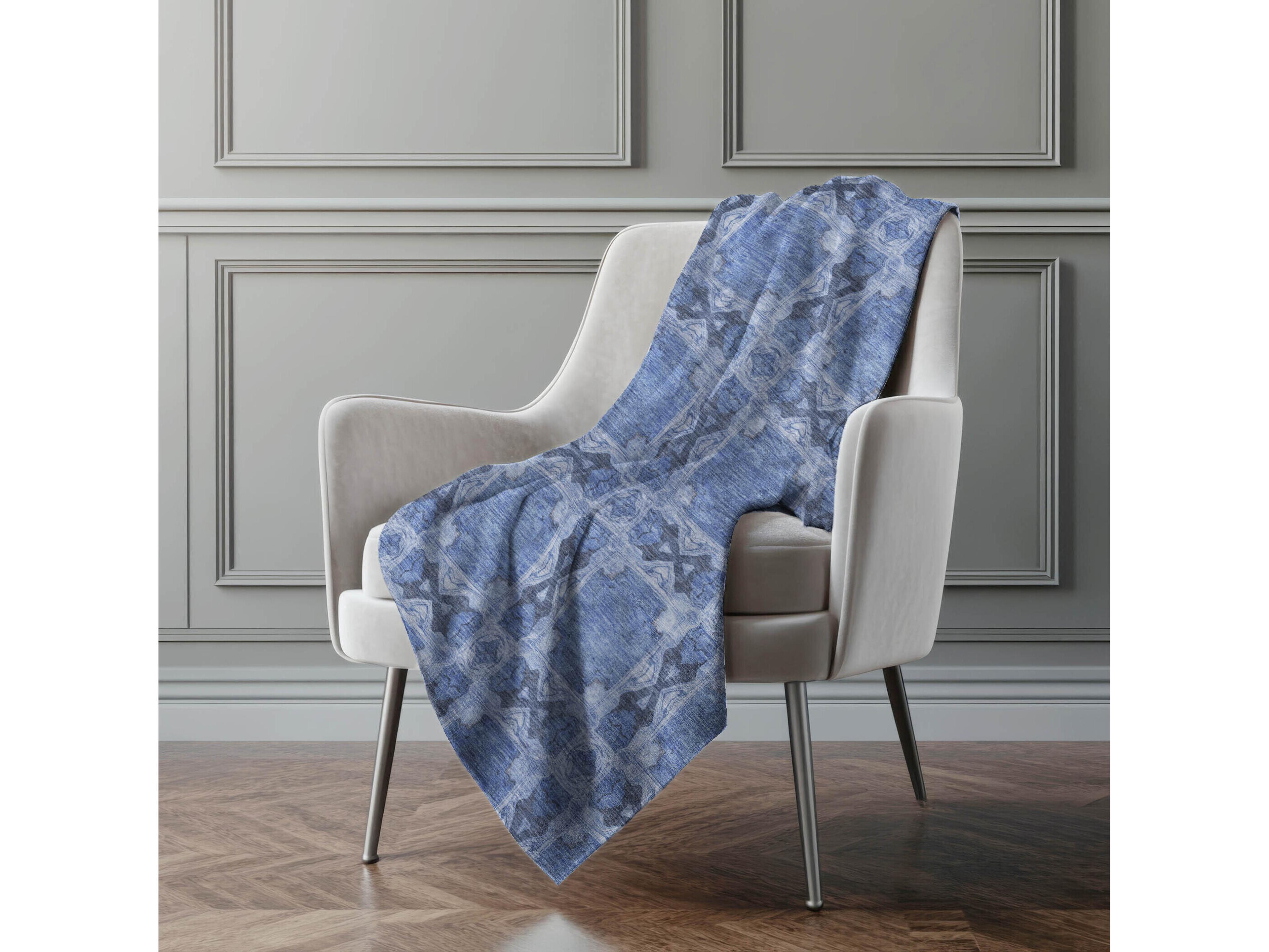 Dalyn Sherpa Blue Polyester Throw