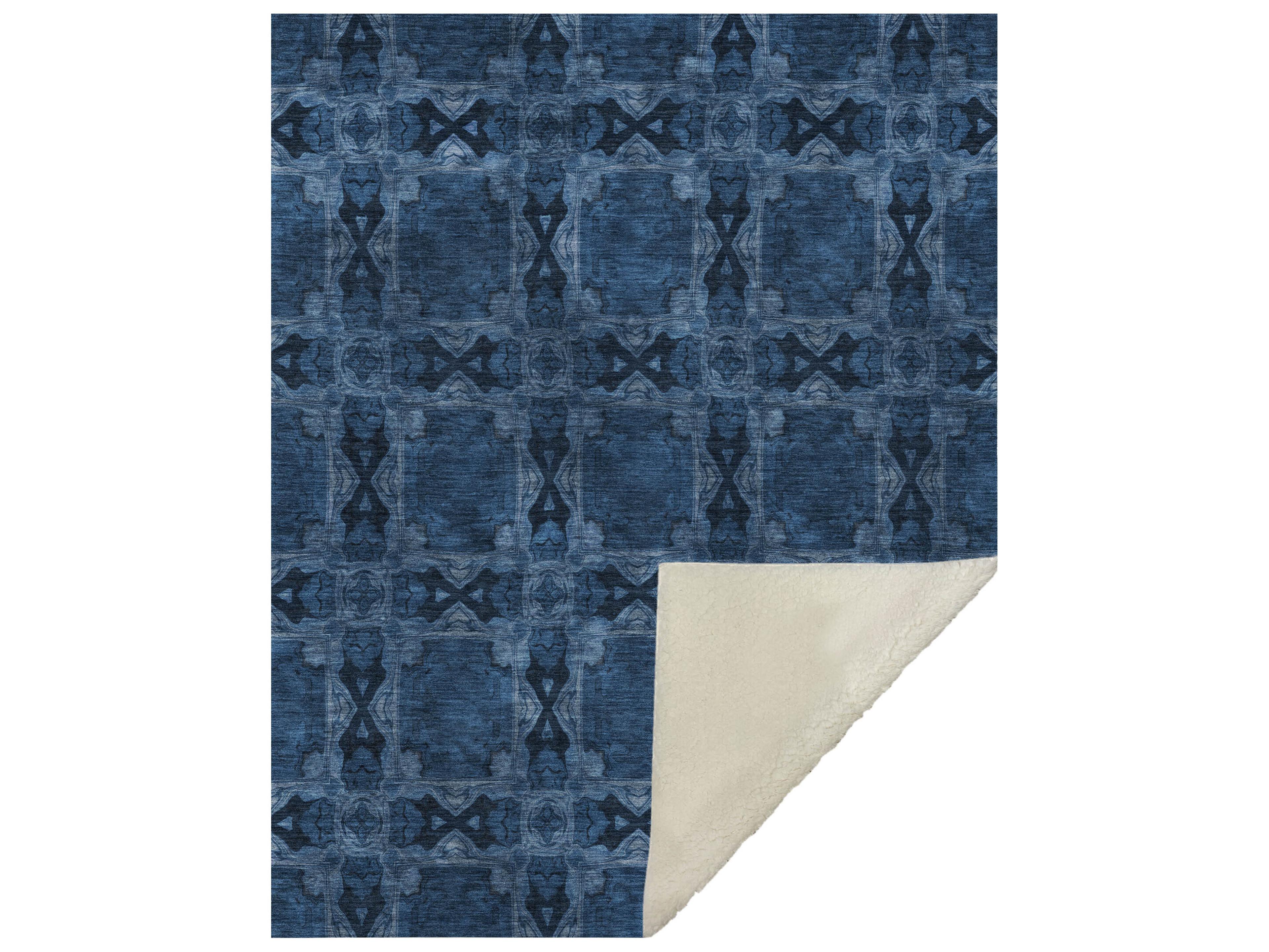 Dalyn Sherpa Blue Polyester Throw