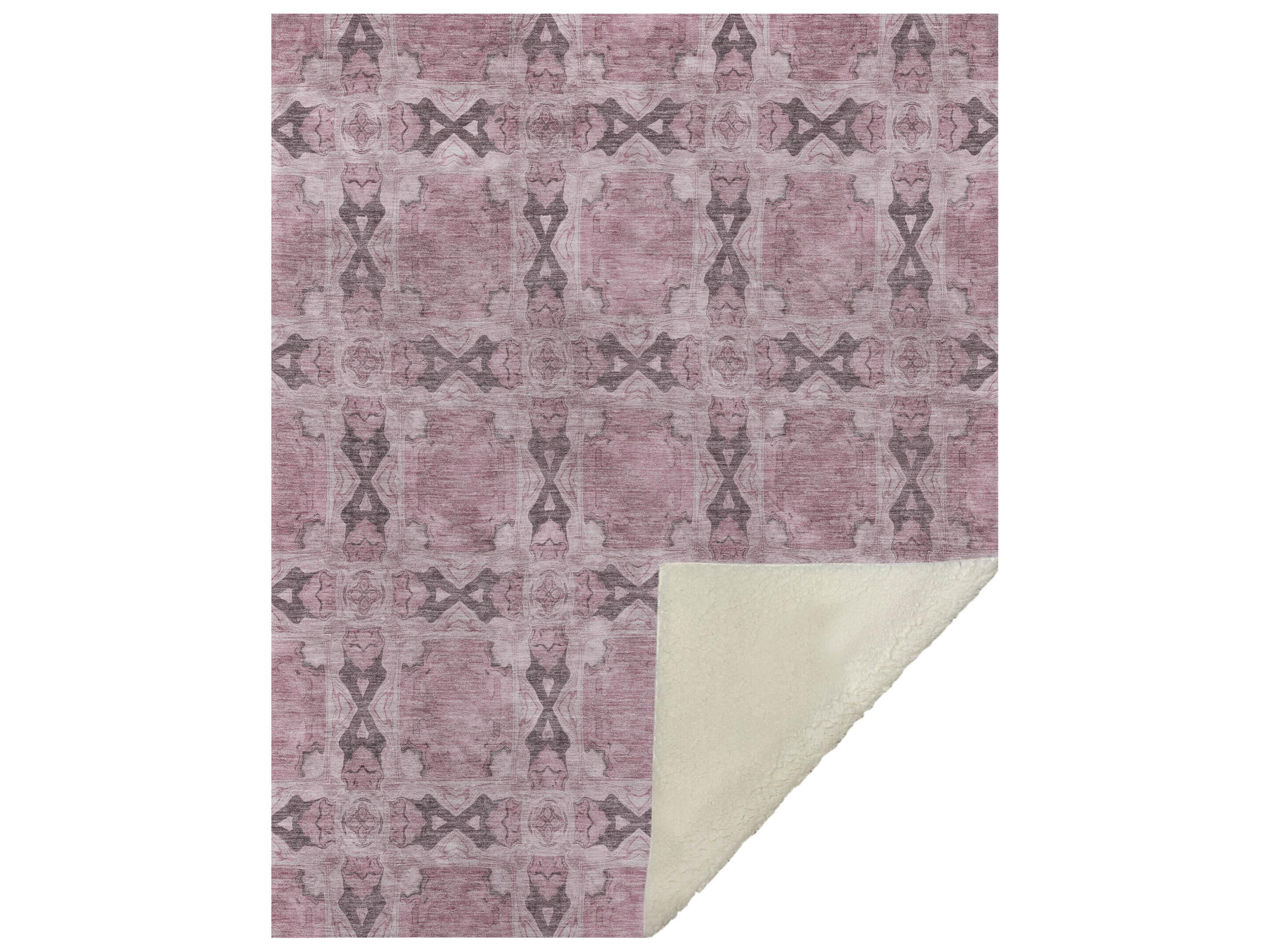Dalyn Sherpa Pink Polyester Throw