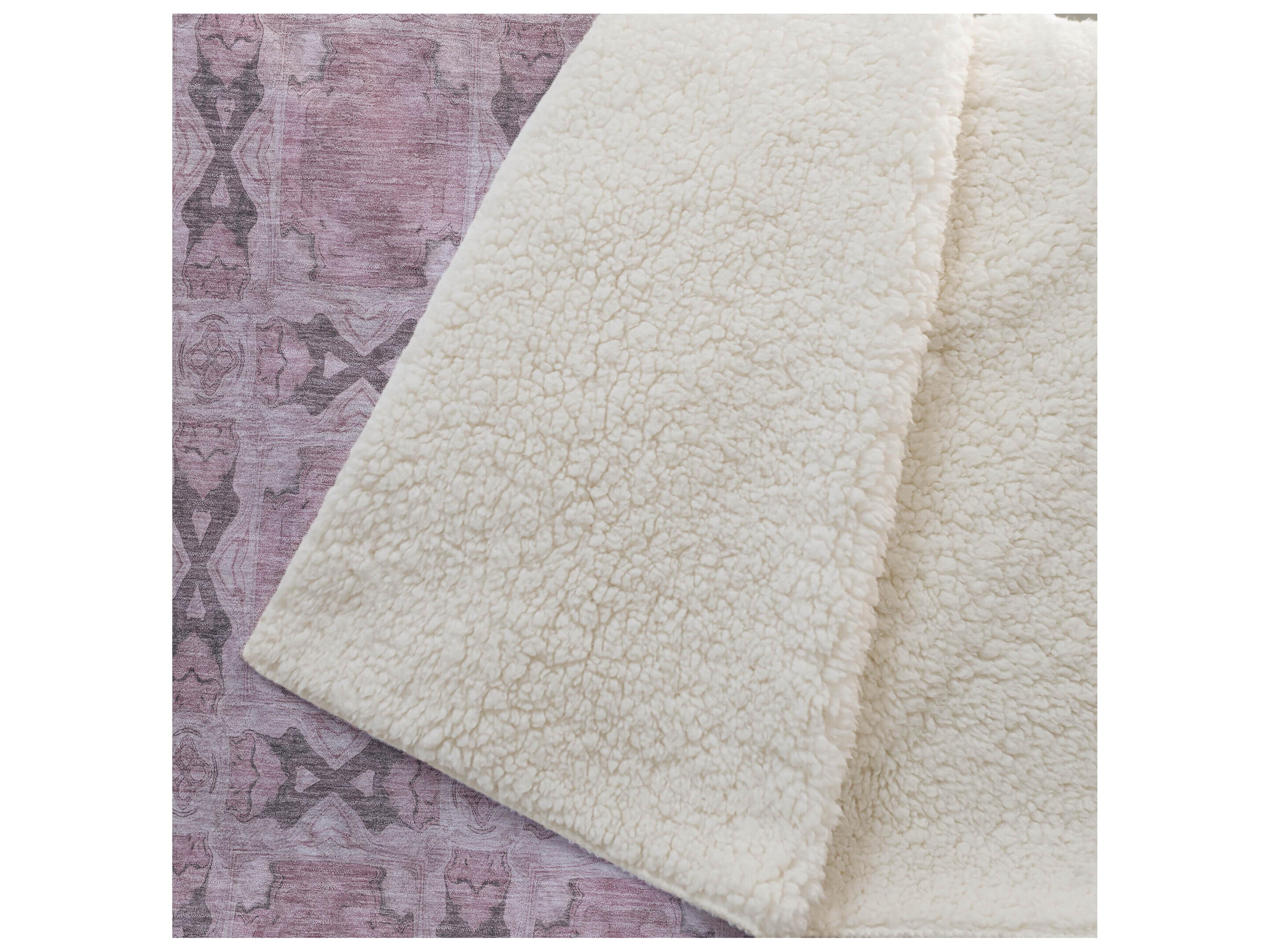 Dalyn Sherpa Pink Polyester Throw