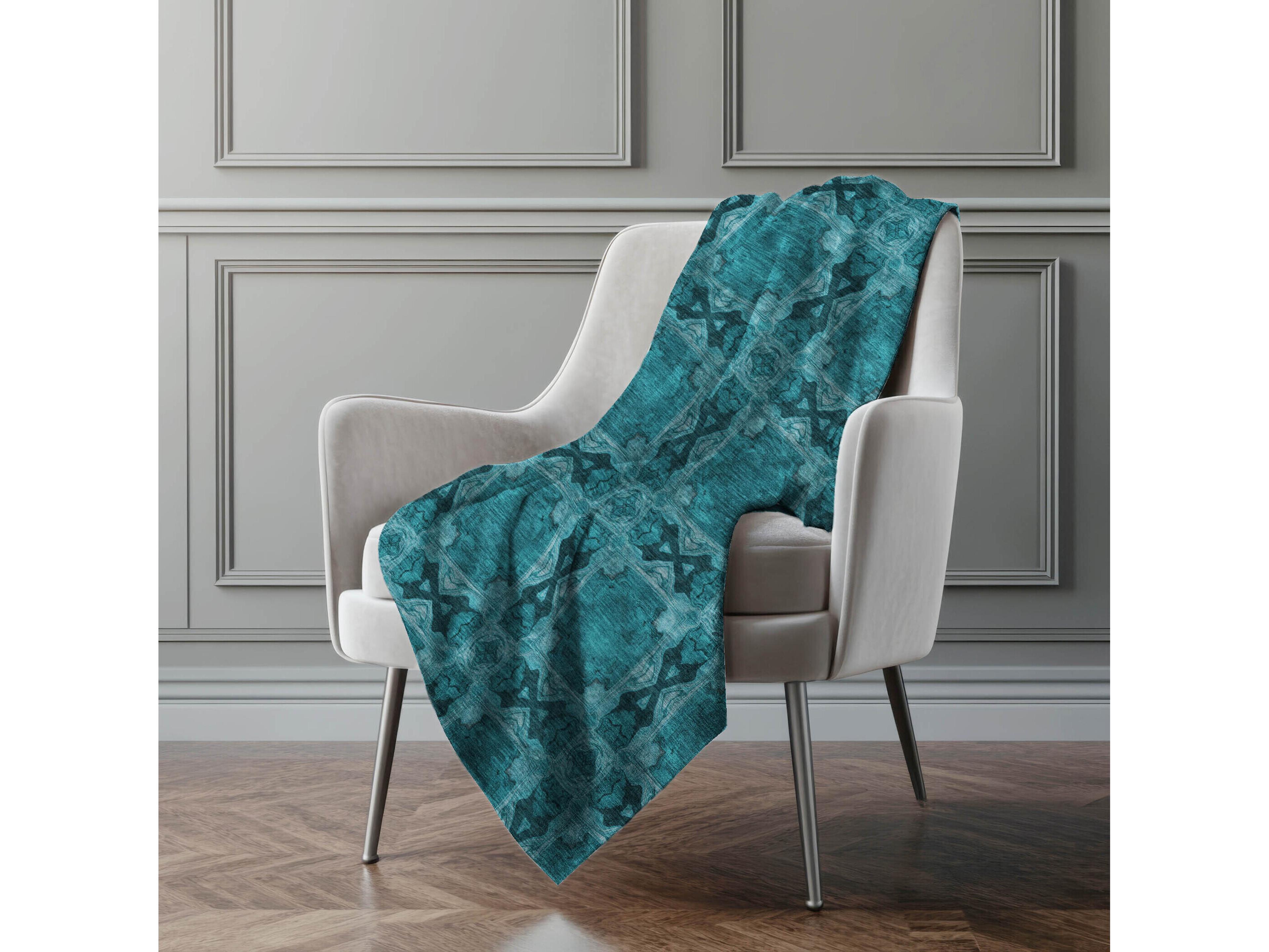 Dalyn Sherpa Teal Polyester Throw