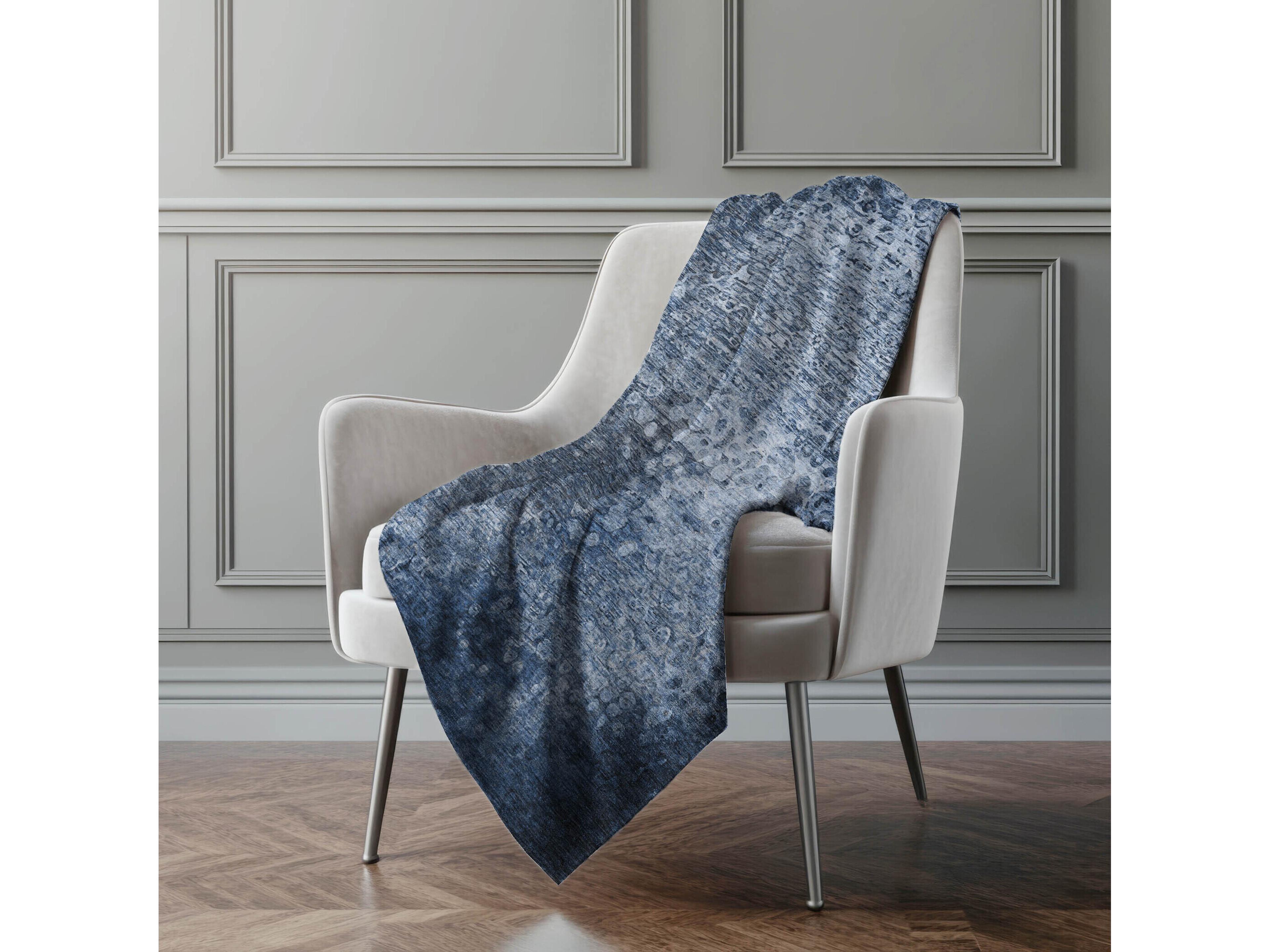 Dalyn Sherpa Blue Polyester Throw