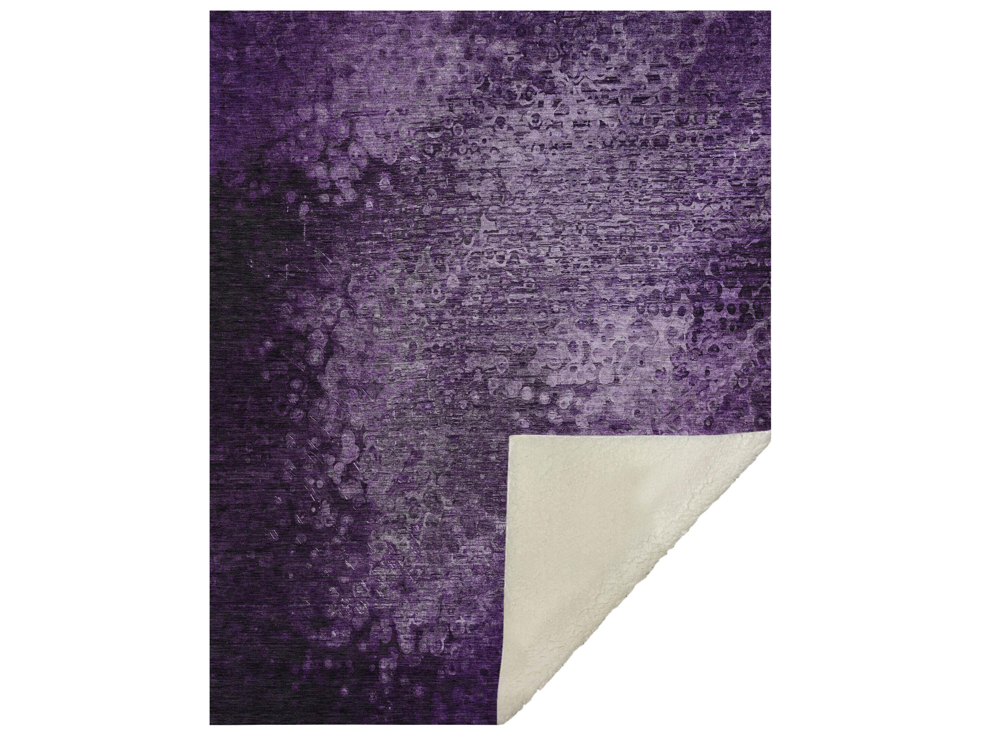 Sherpa Purple Polyester Throw