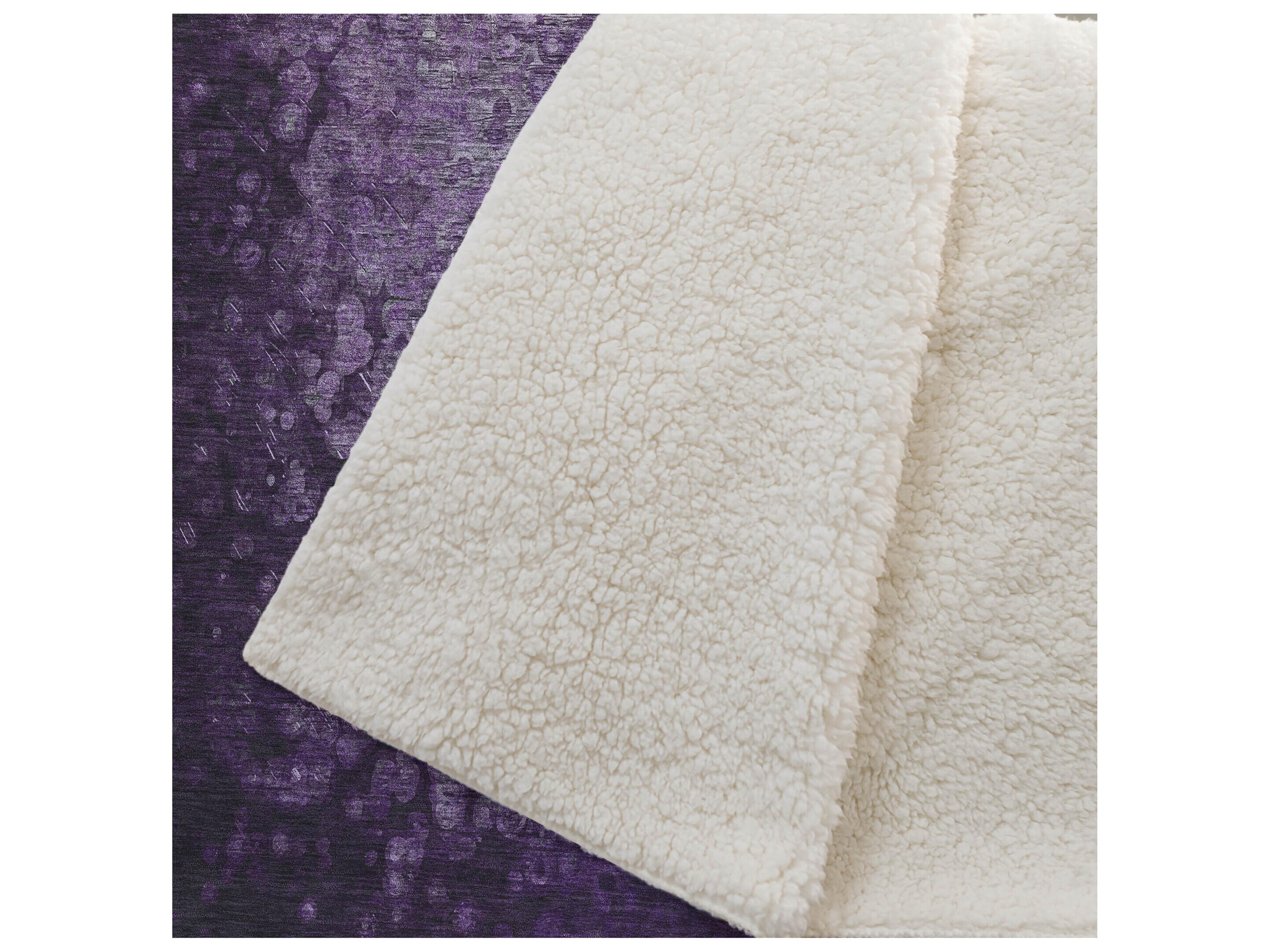 Dalyn Sherpa Purple Polyester Throw