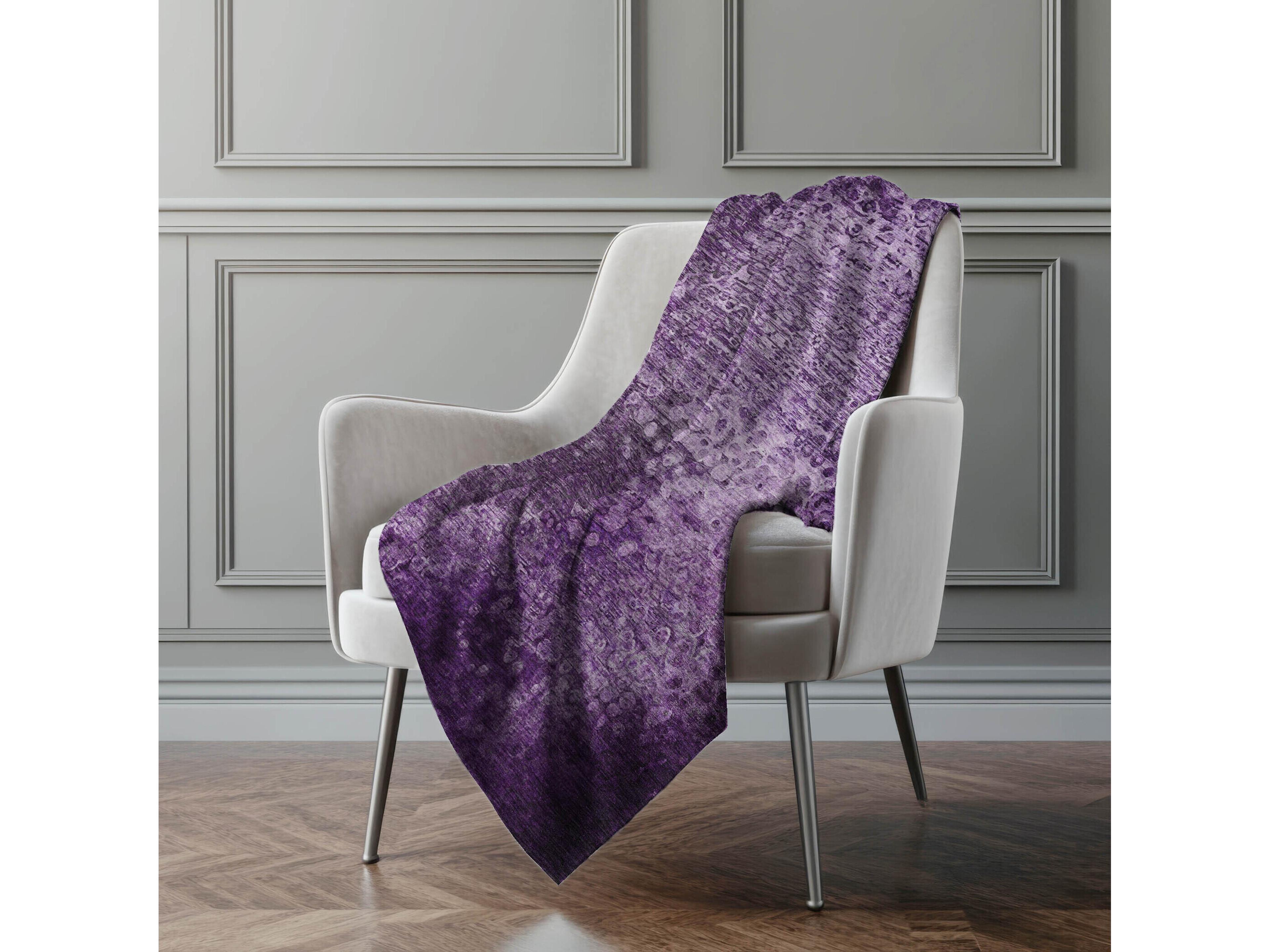 Dalyn Sherpa Purple Polyester Throw