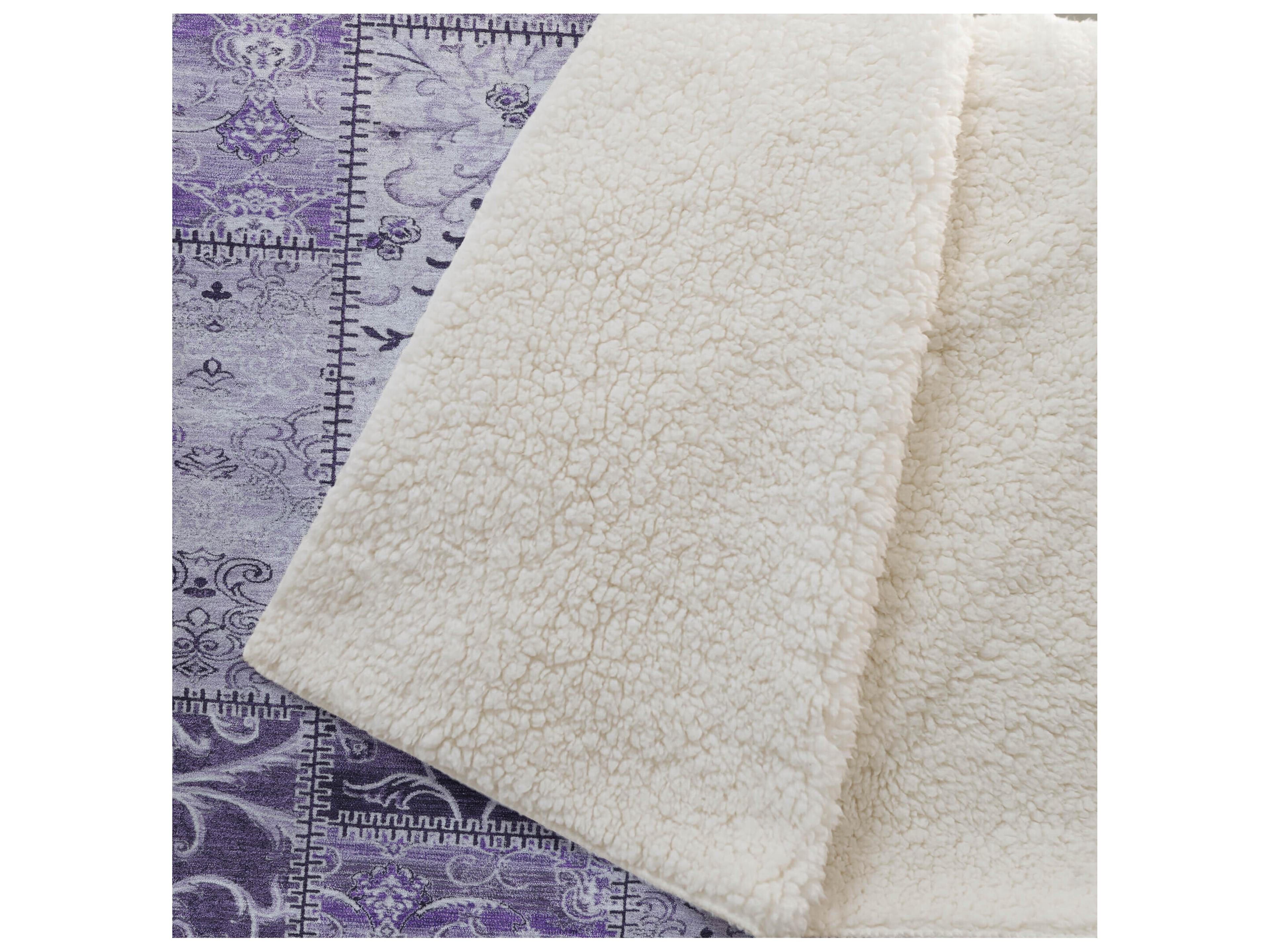 Dalyn Sherpa Purple Polyester Throw