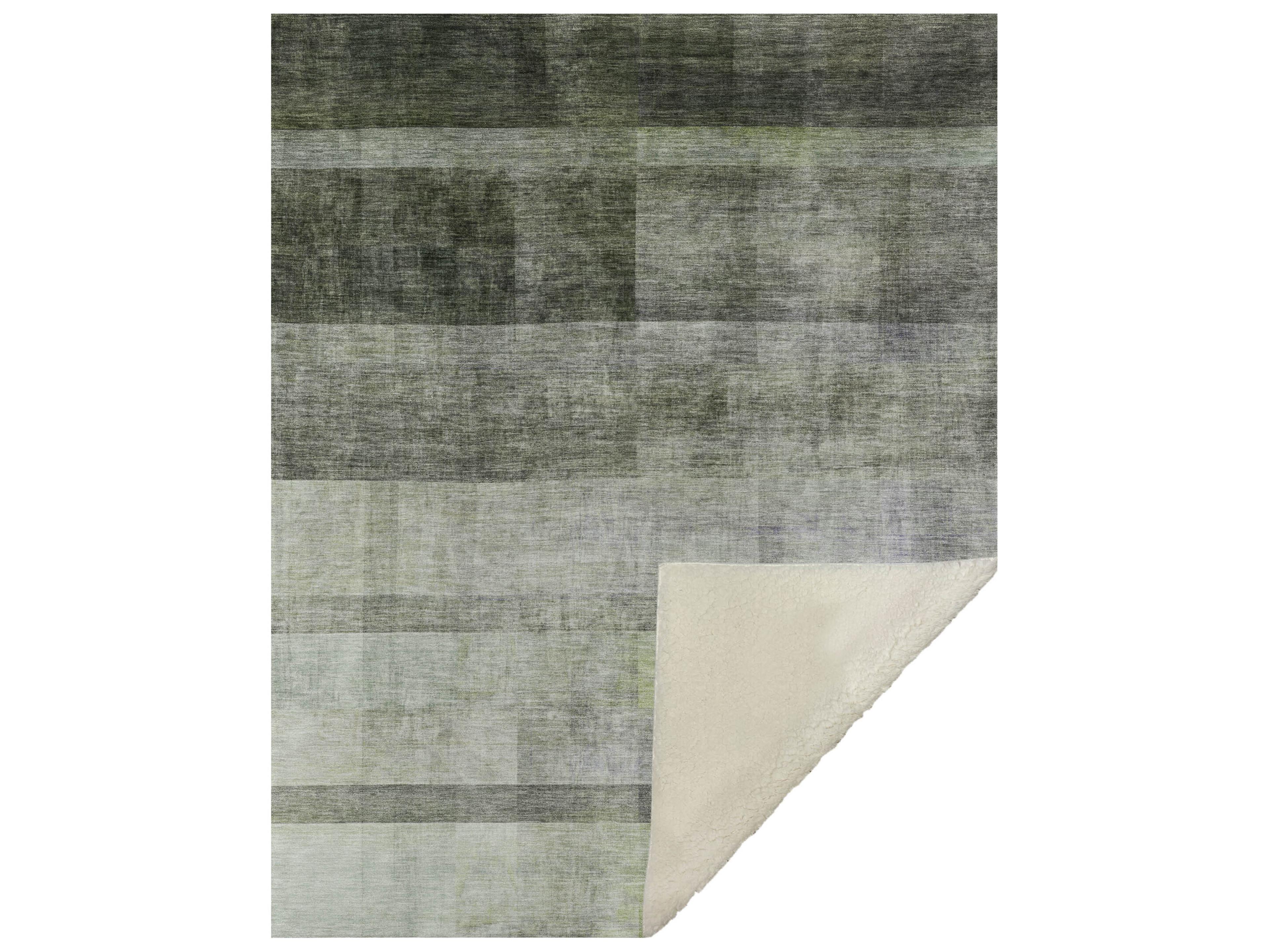 Sherpa Green Polyester Throw