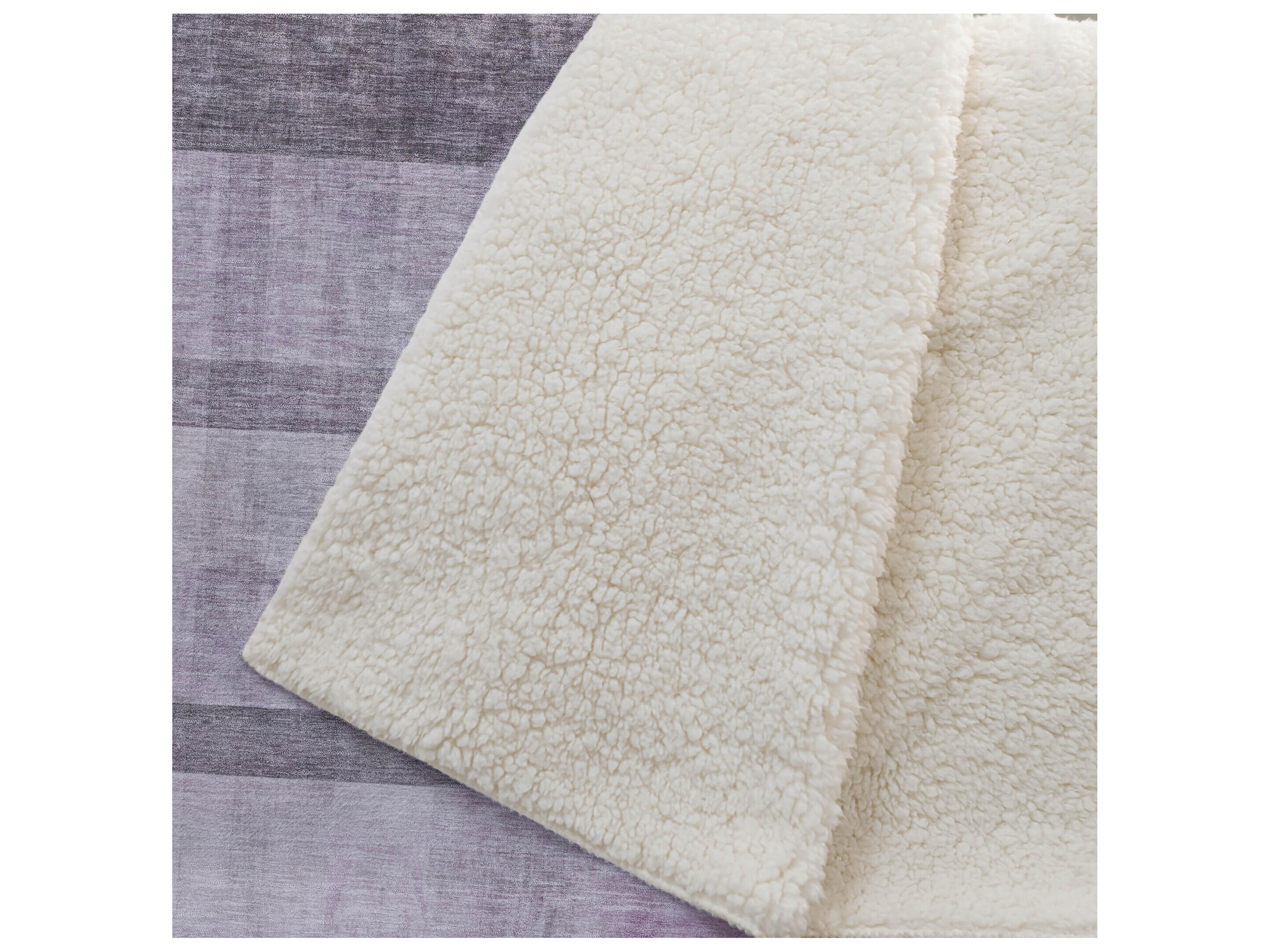 Dalyn Sherpa Purple Polyester Throw