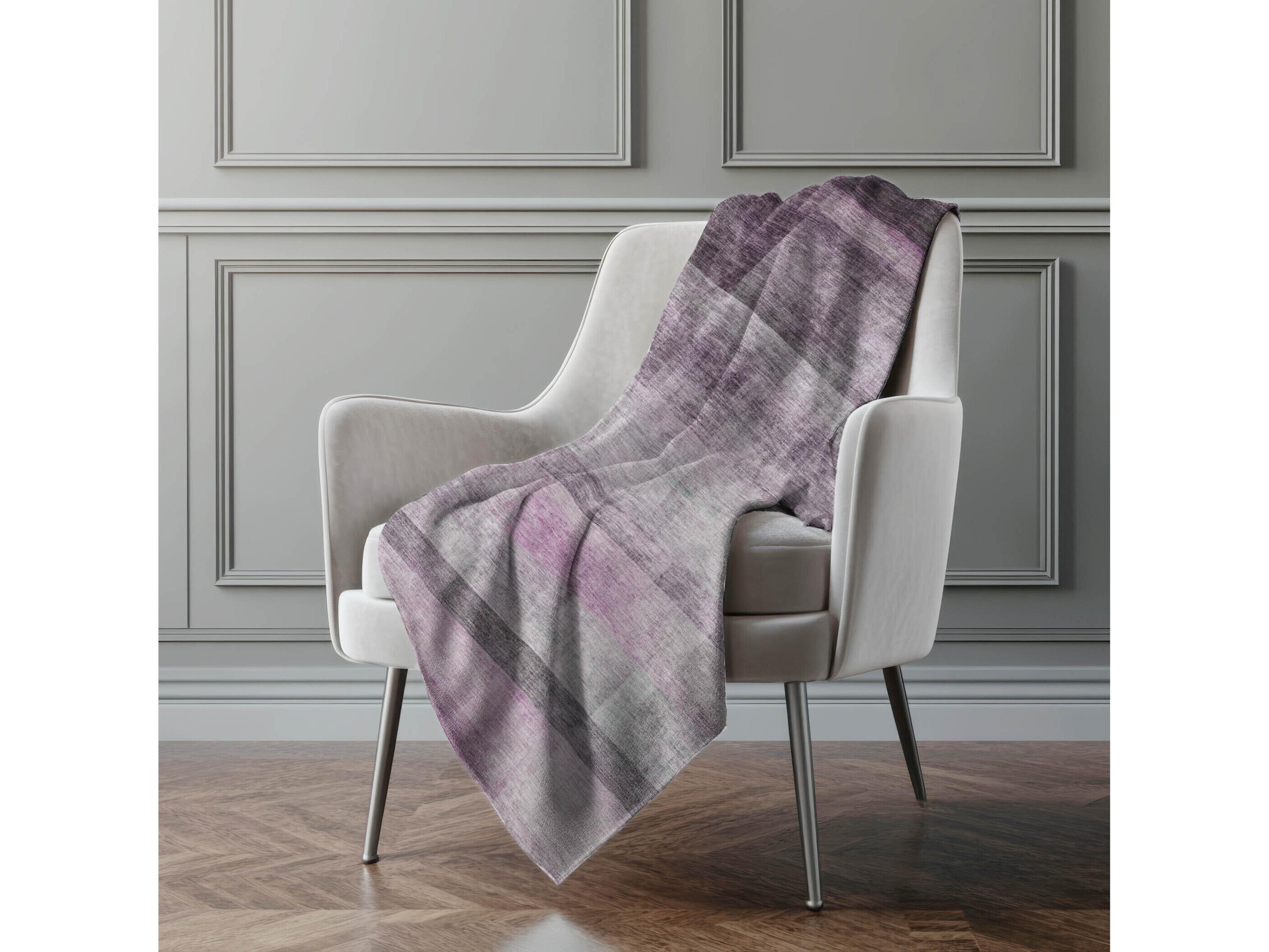 Dalyn Sherpa Purple Polyester Throw
