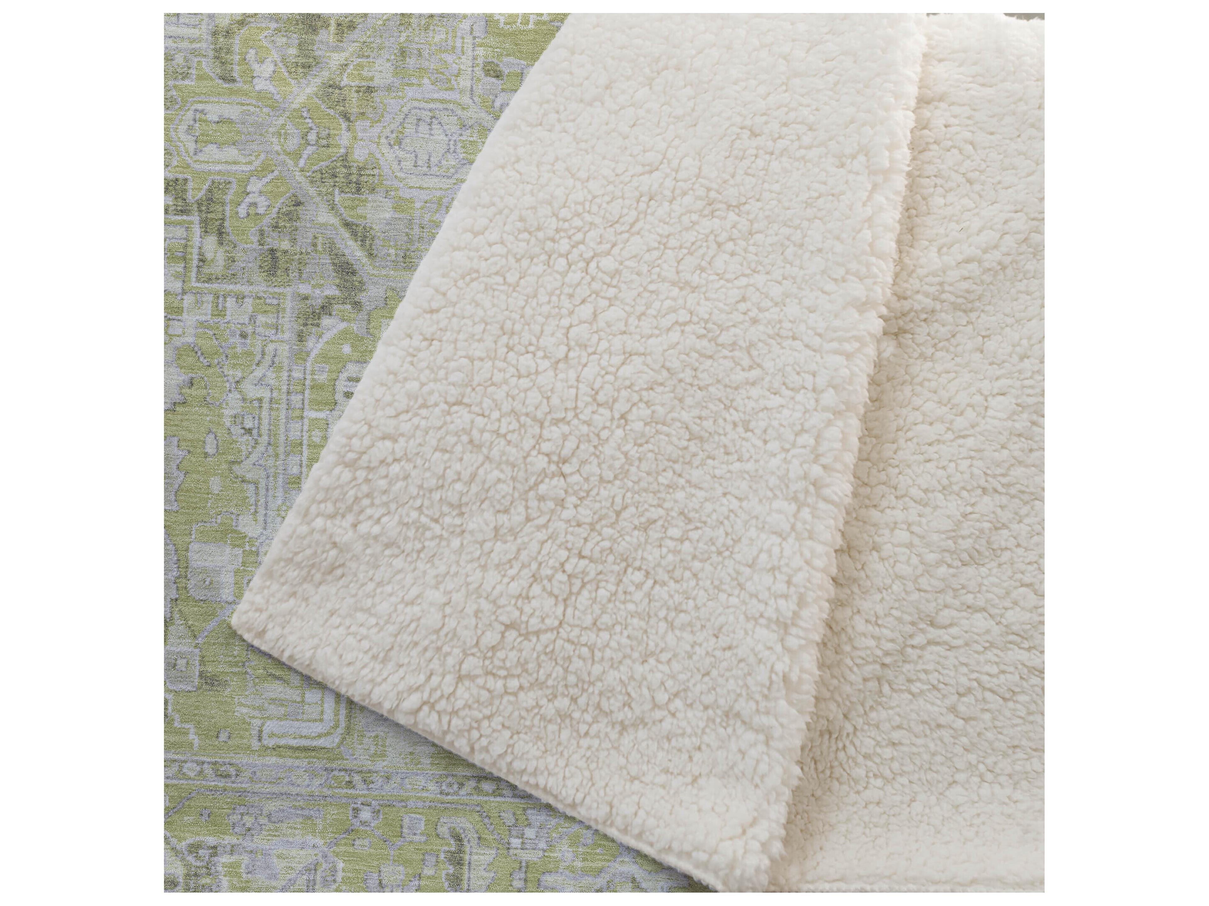 Dalyn Sherpa Green Polyester Throw