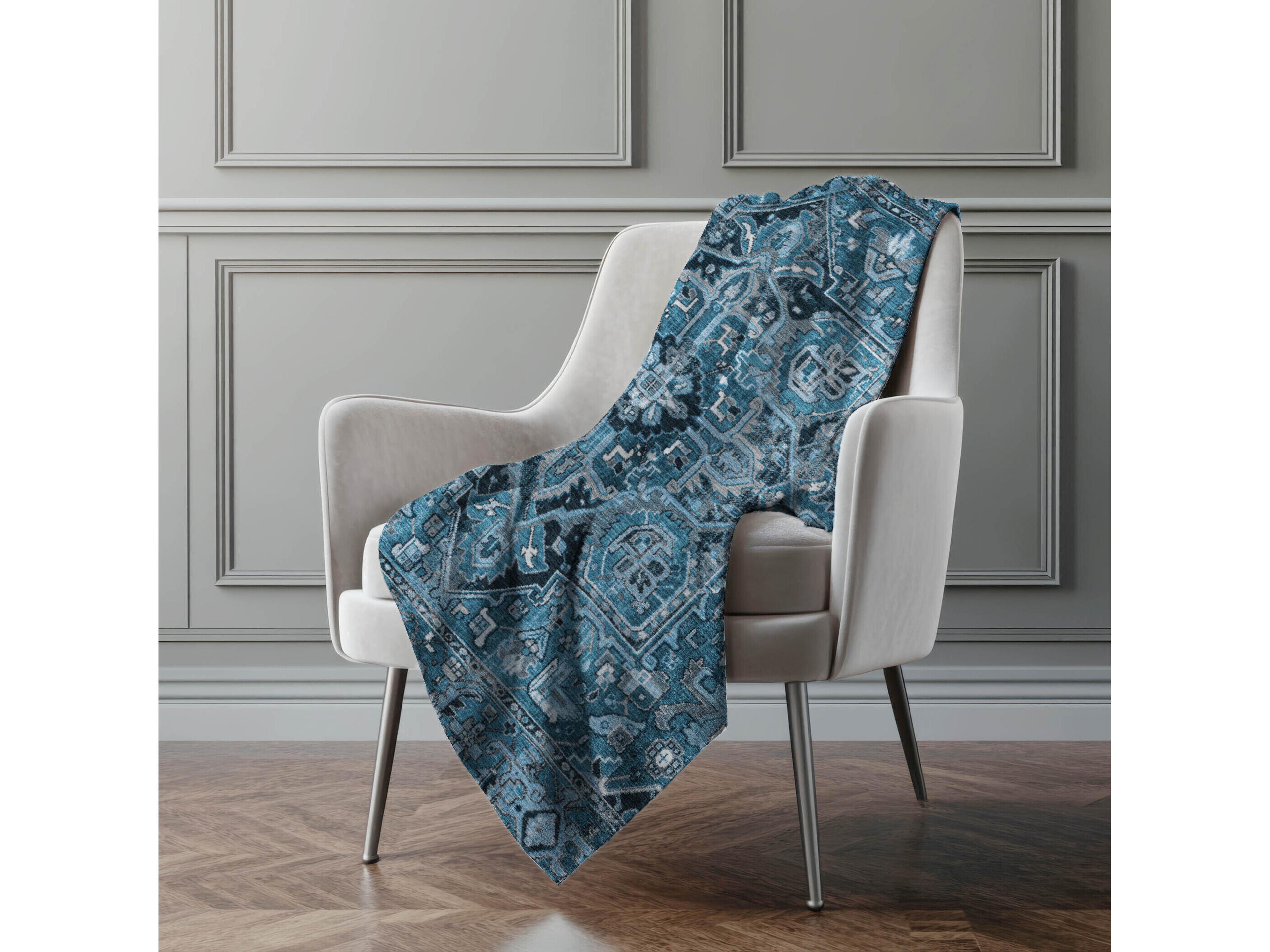 Dalyn Sherpa Blue Polyester Throw
