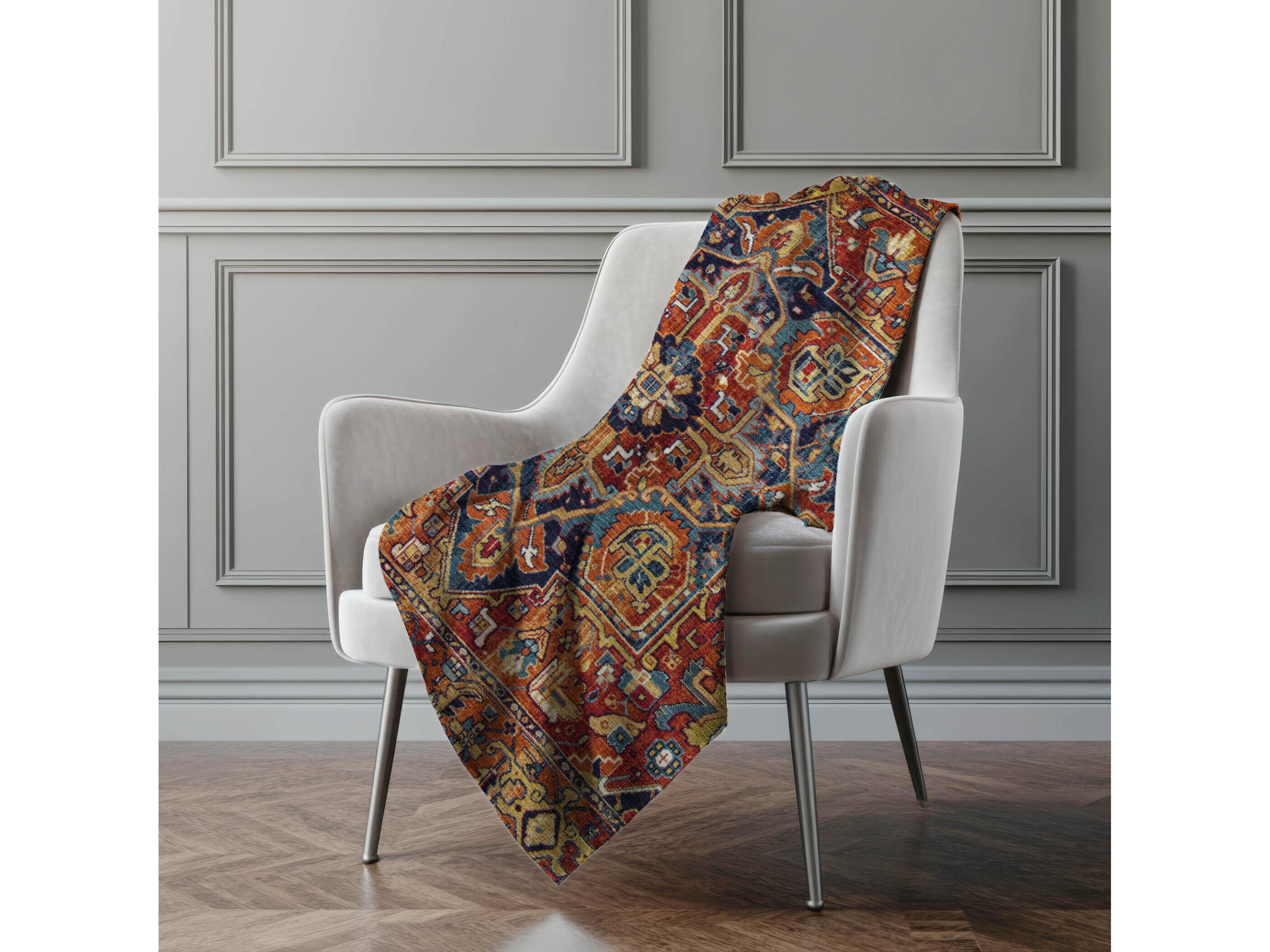 Dalyn Sherpa Orange Polyester Throw