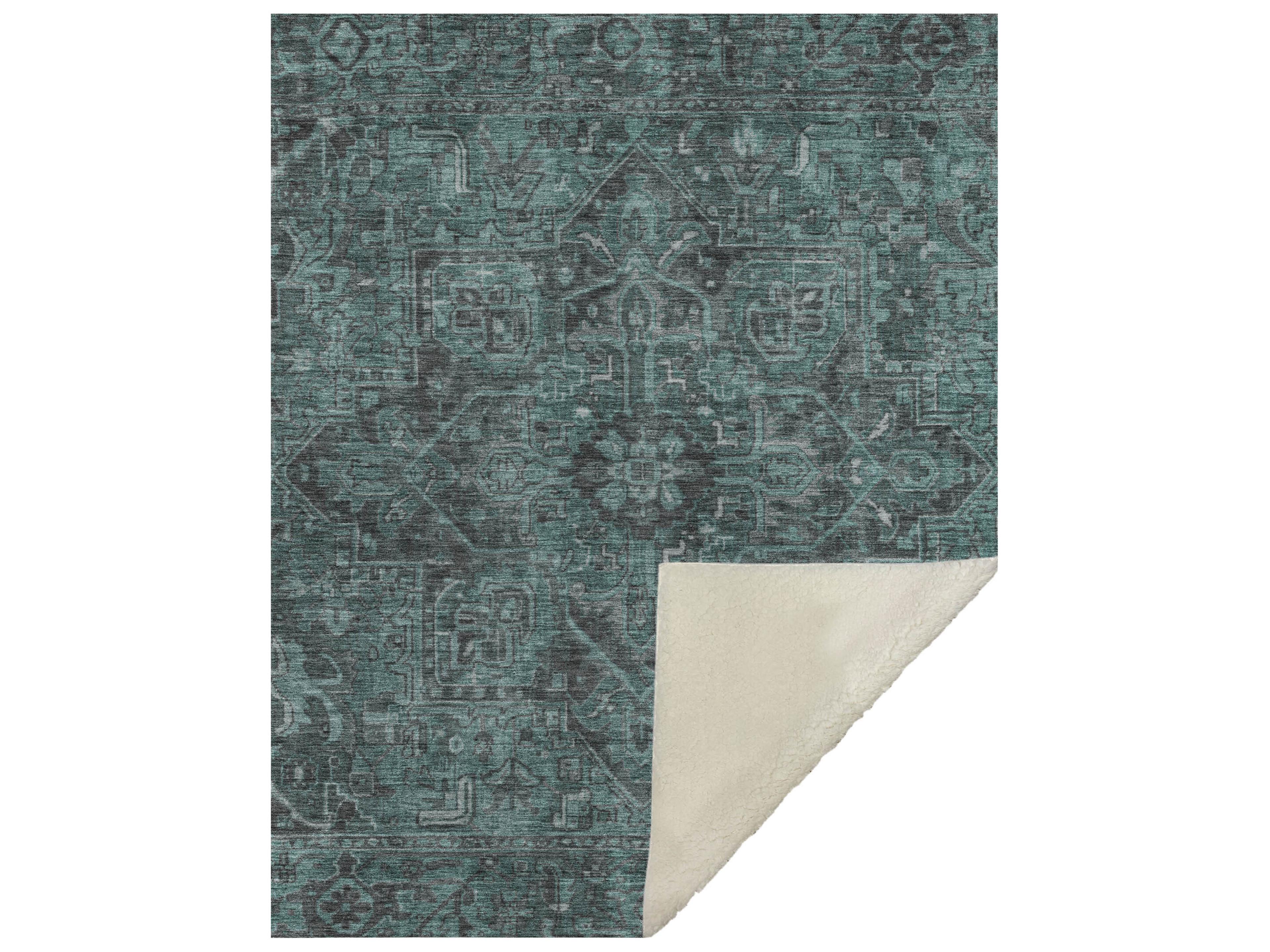 Dalyn Sherpa Teal Polyester Throw