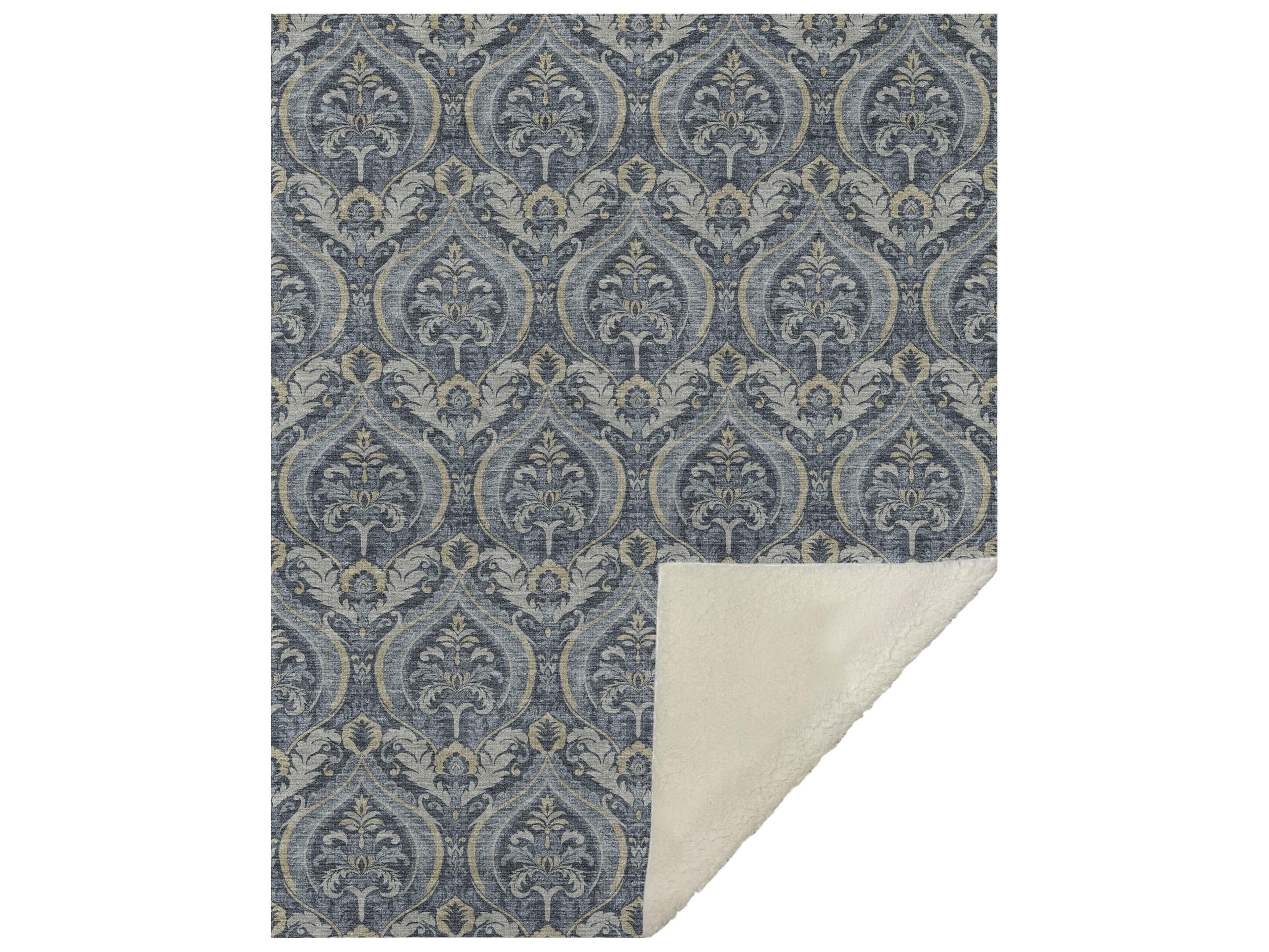 Sherpa Blue Polyester Throw