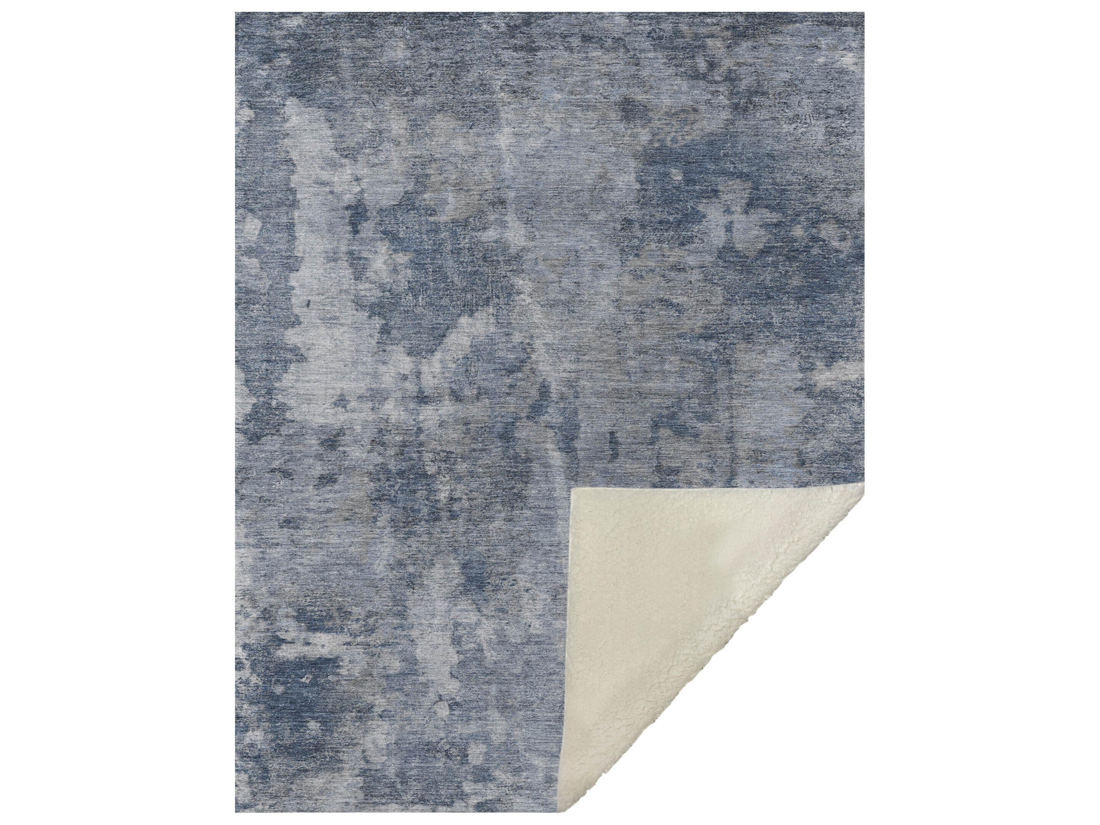 Sherpa Blue Polyester Throw