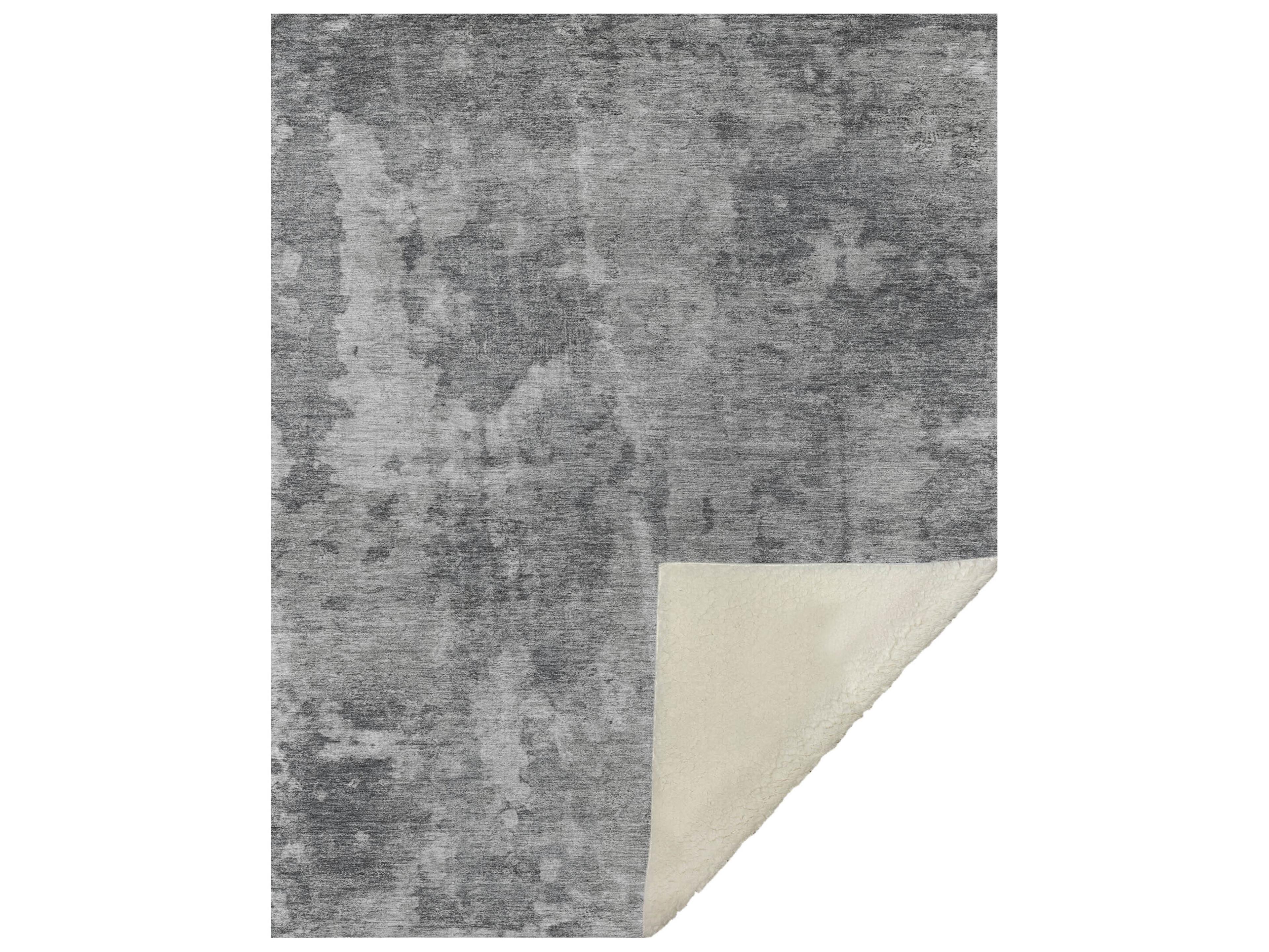 Dalyn Sherpa Gray Polyester Throw