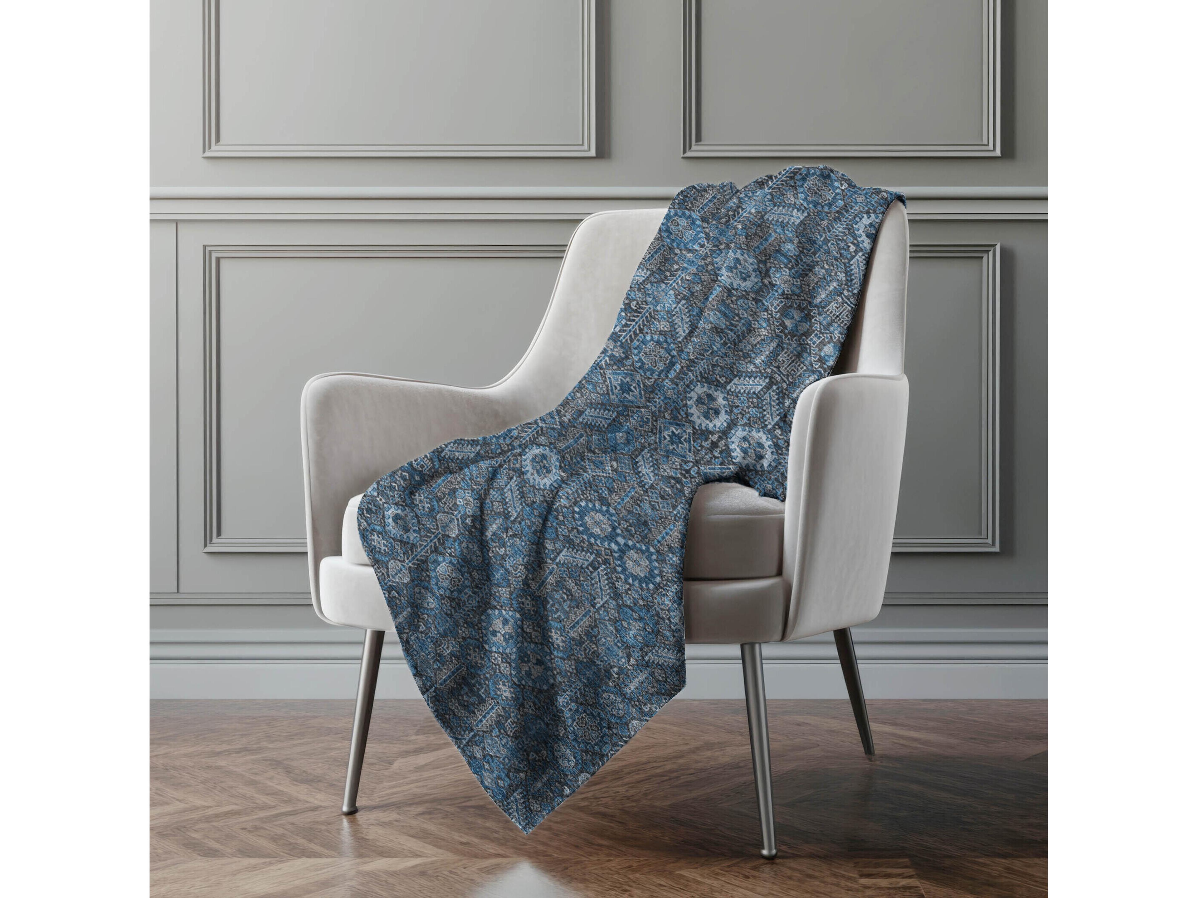 Dalyn Sherpa Blue Polyester Throw