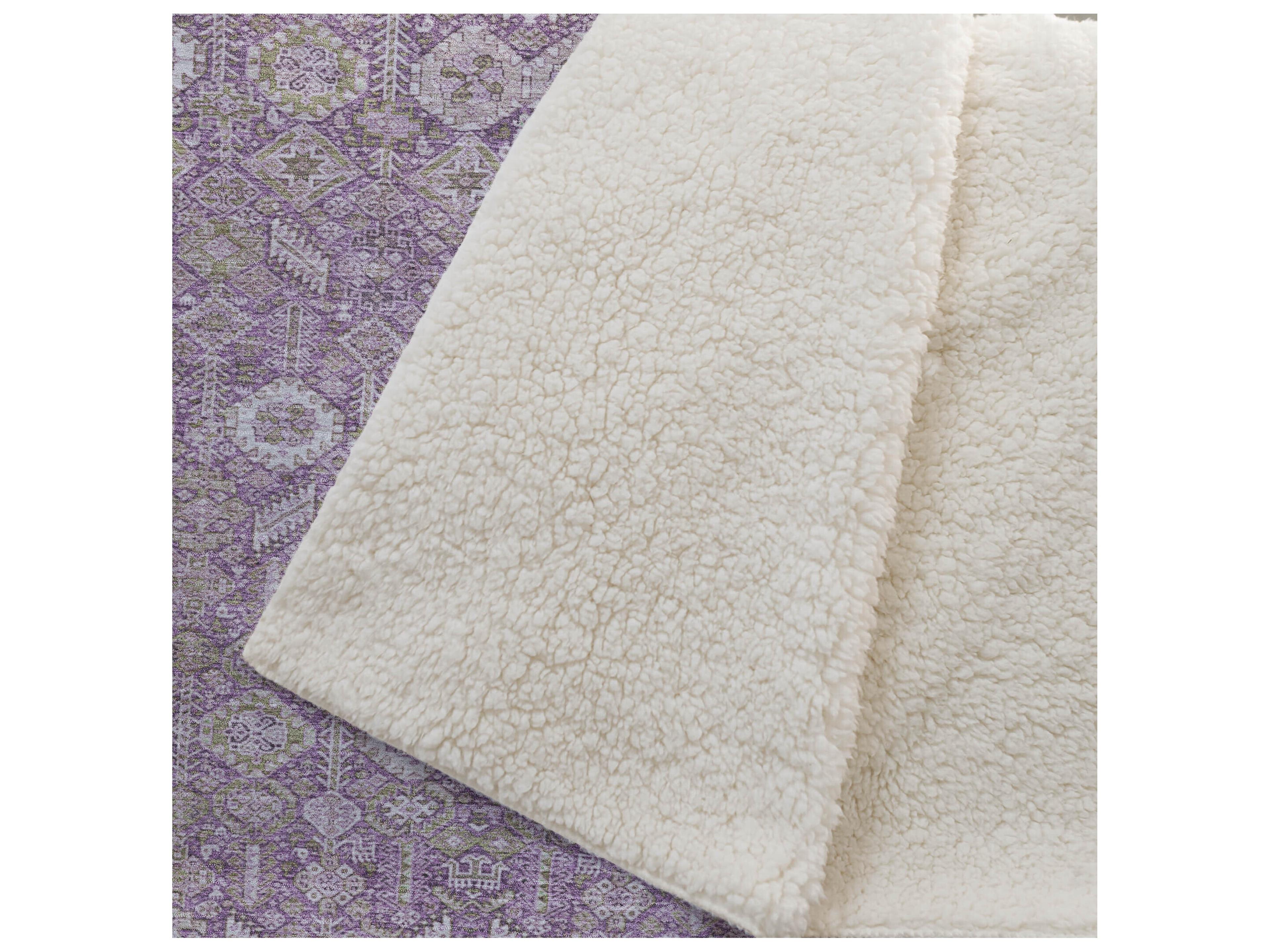 Dalyn Sherpa Purple Polyester Throw