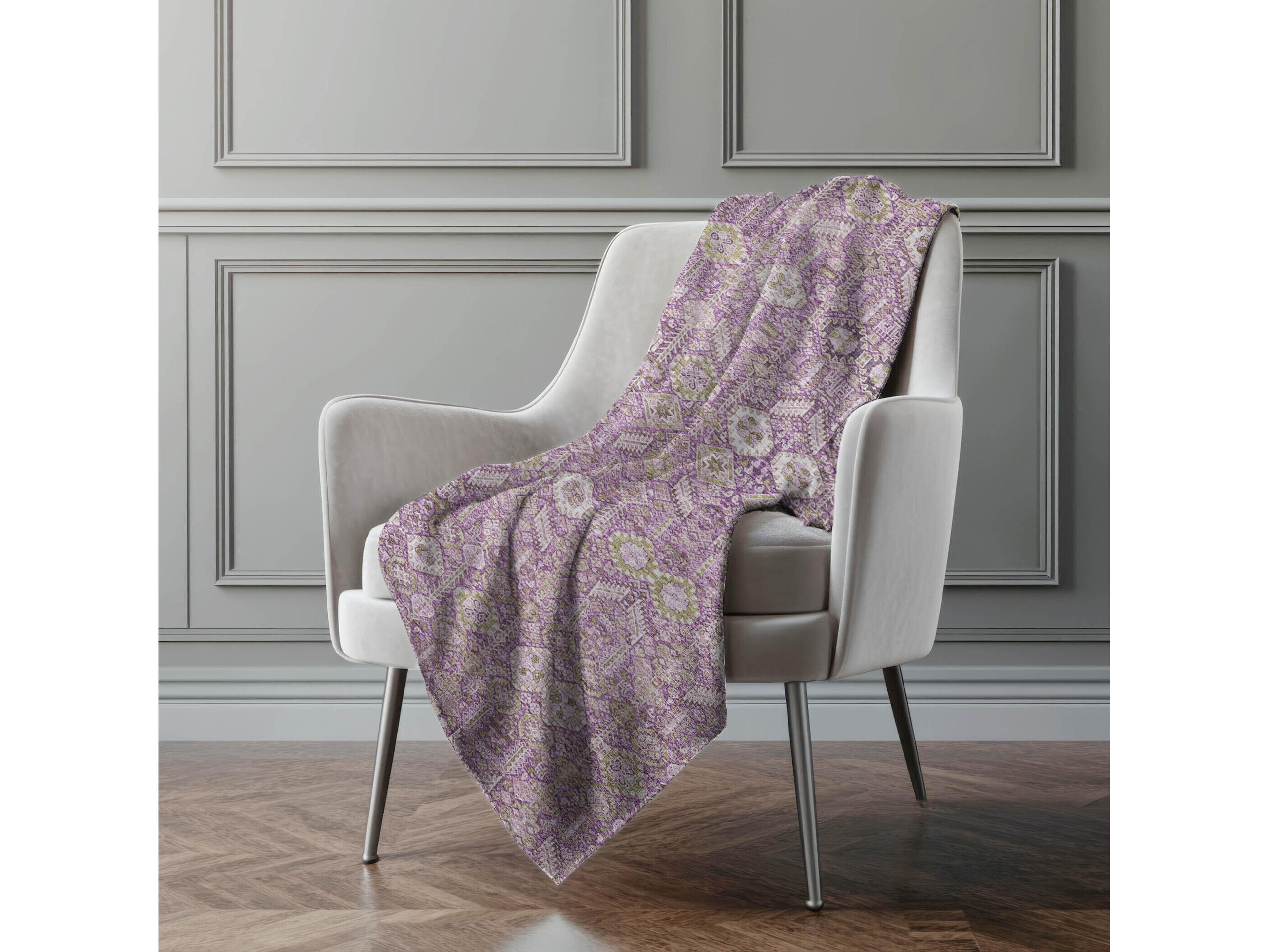 Dalyn Sherpa Purple Polyester Throw