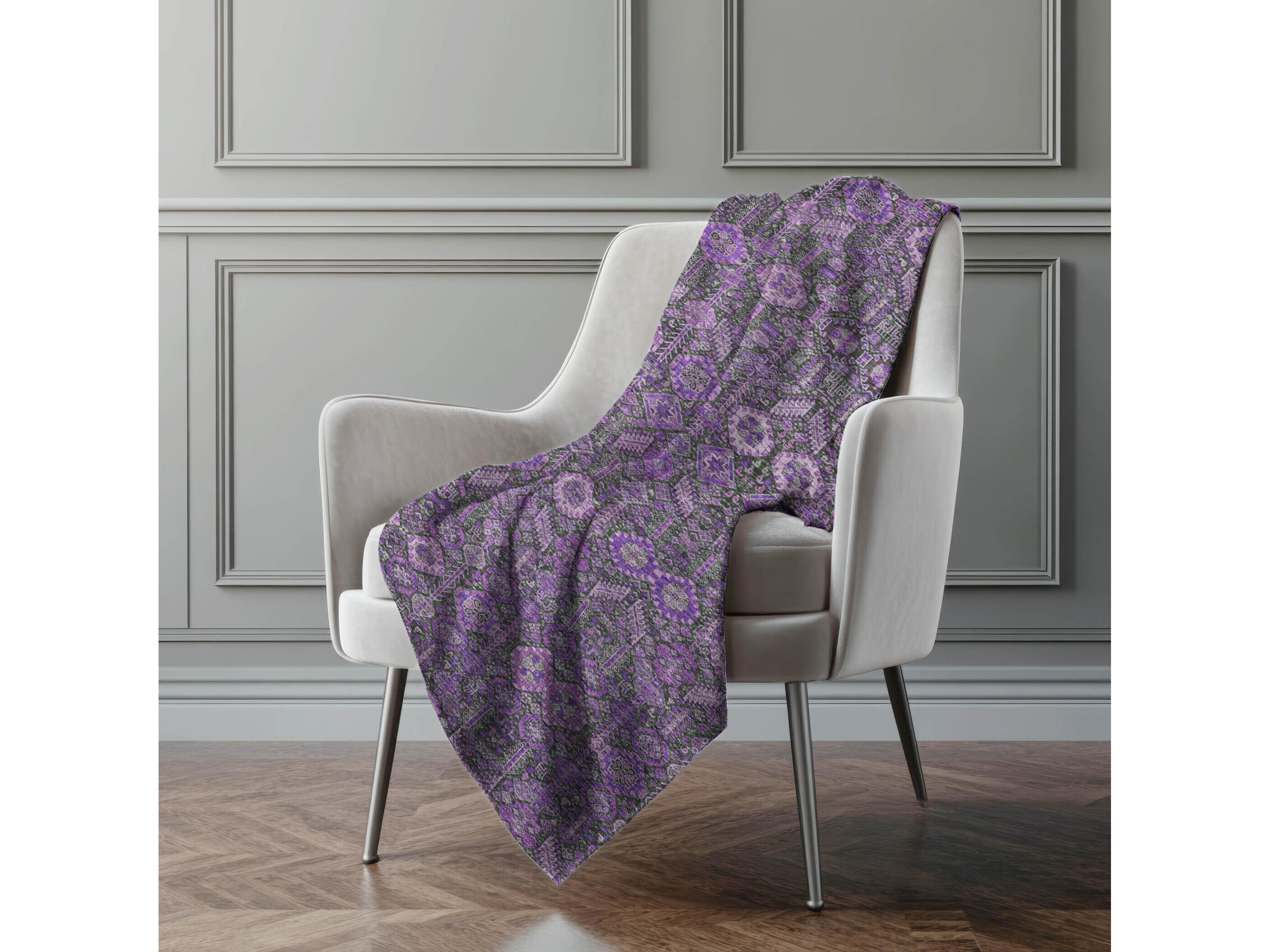 Dalyn Sherpa Purple Polyester Throw
